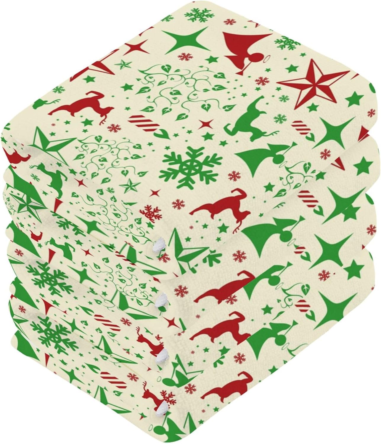 Xigua Christmas Deer Fast-Drying Washcloth Set