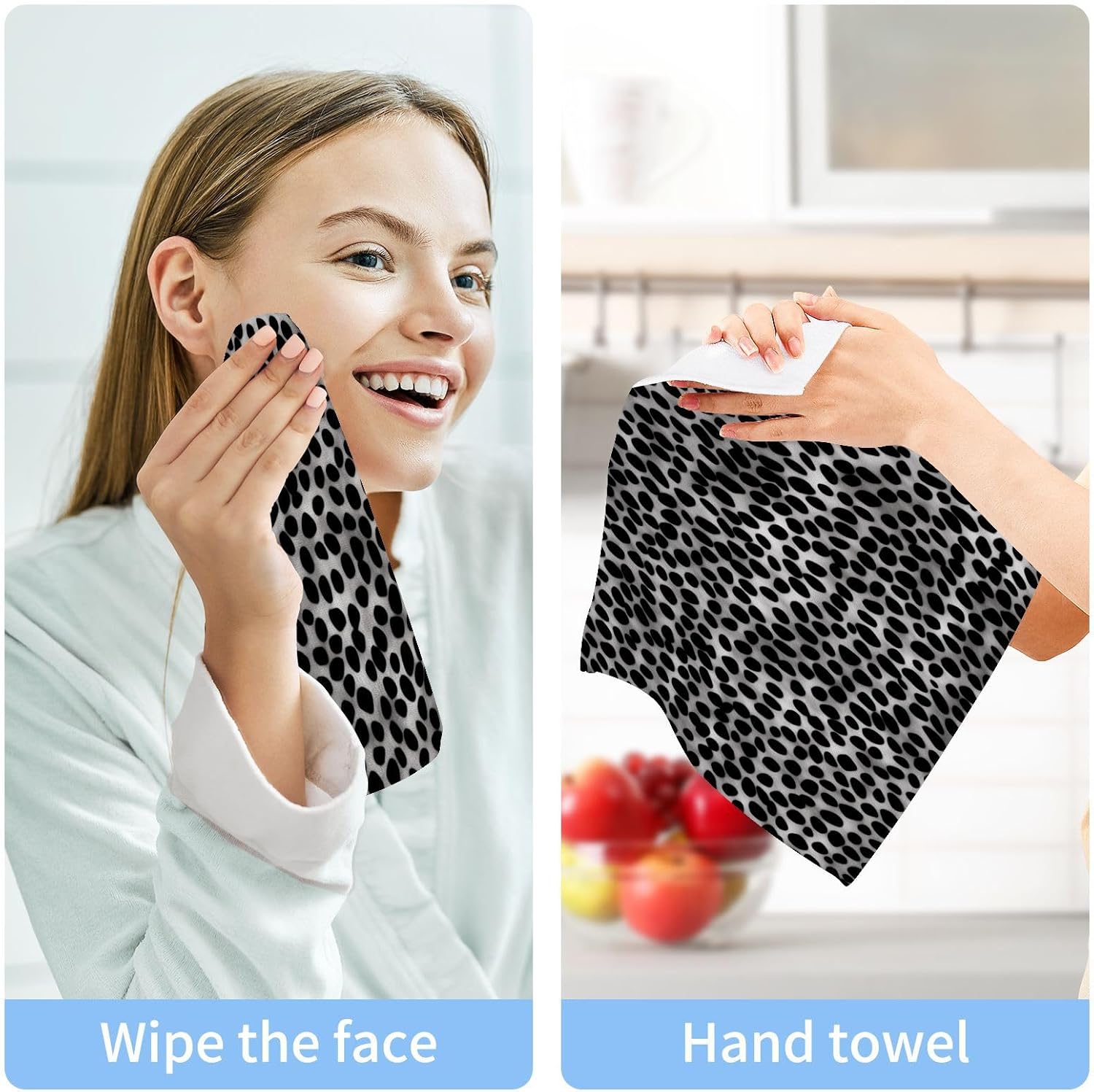 Leopard Print Cotton Washcloth Set for Babies Kids