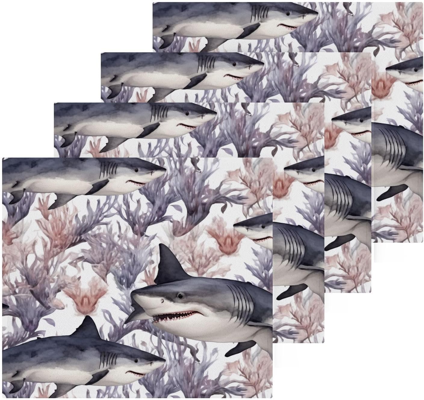 Perfect Family Shark Washcloth 2-Pack for Bath Gym and More