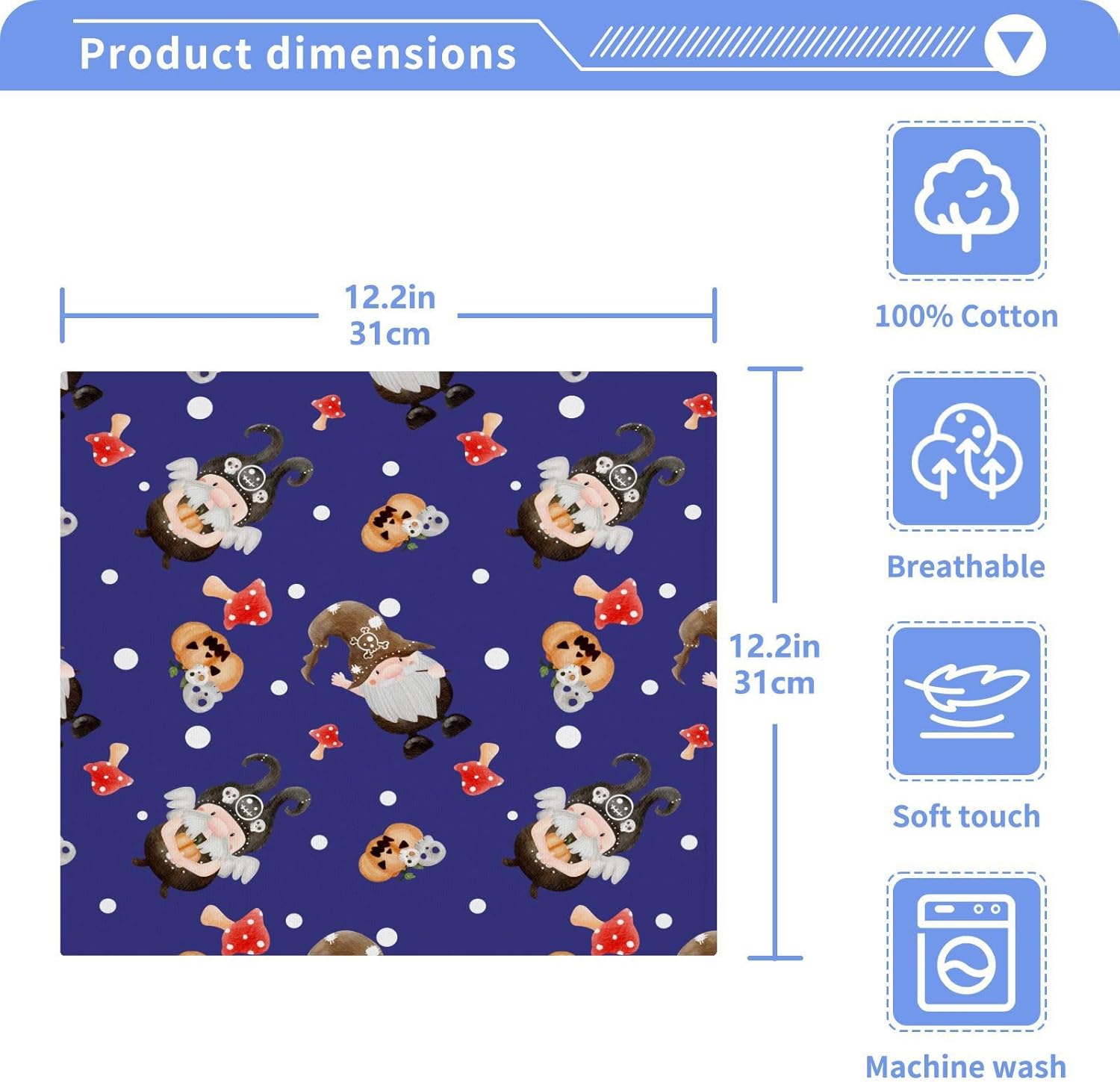 Halloween Gnome Washcloth Set 2-Piece