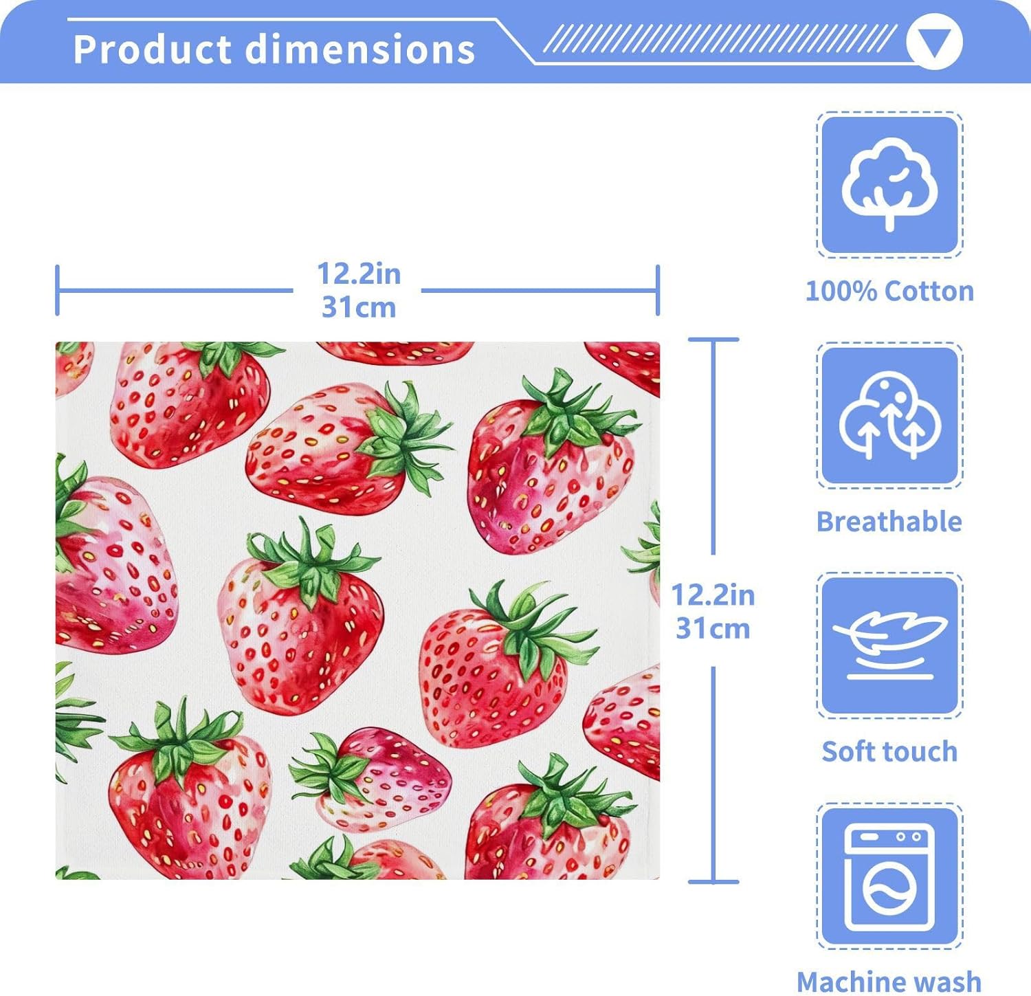 Strawberry Soft Washcloth Set for Faces and BATH