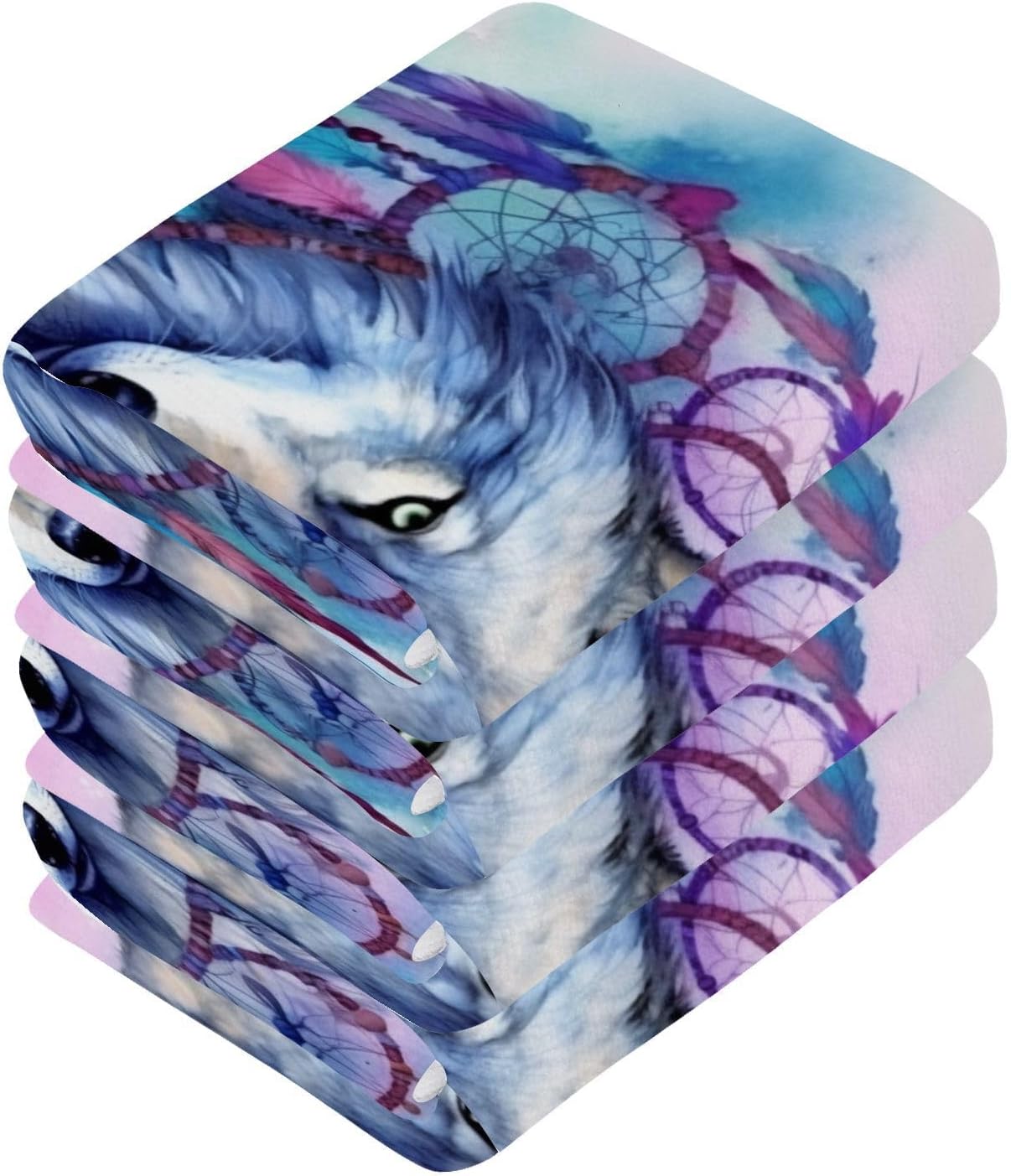 YETCAS Bin Wolf Washcloth Set