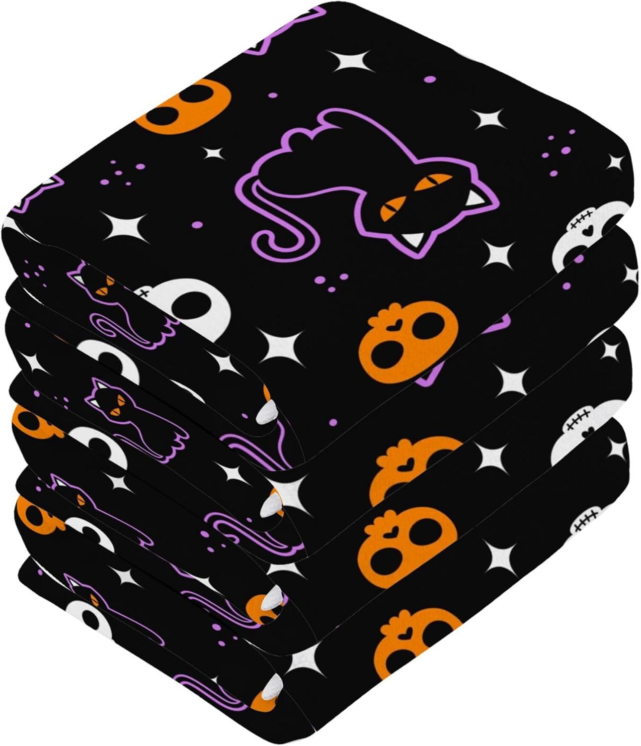 Halloween Cat Washcloth Set - Fast Dry -absorbent