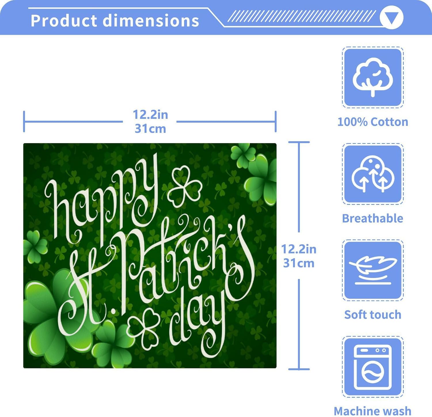 St Patricks Day Soft Cotton Washcloths