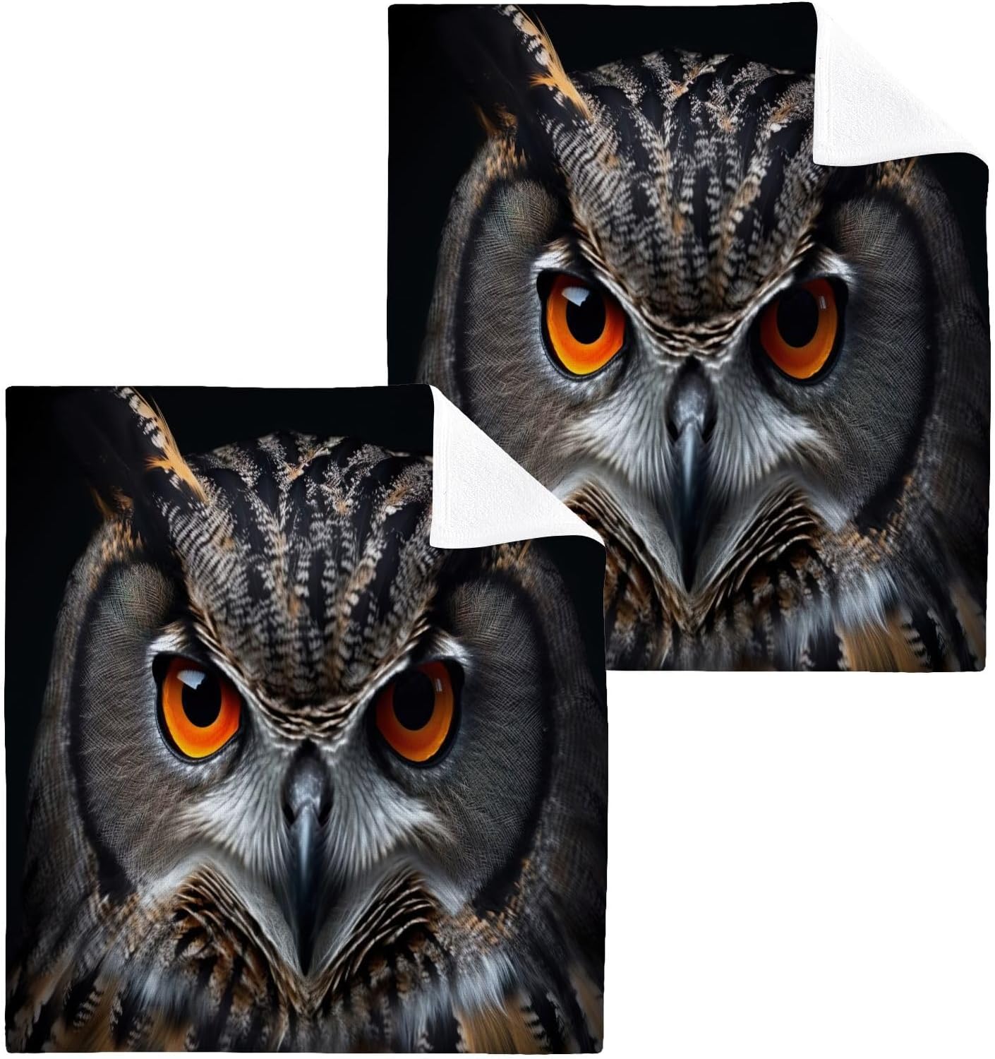 Owl Washcloth Set - 2-Pack for Washroom Use
