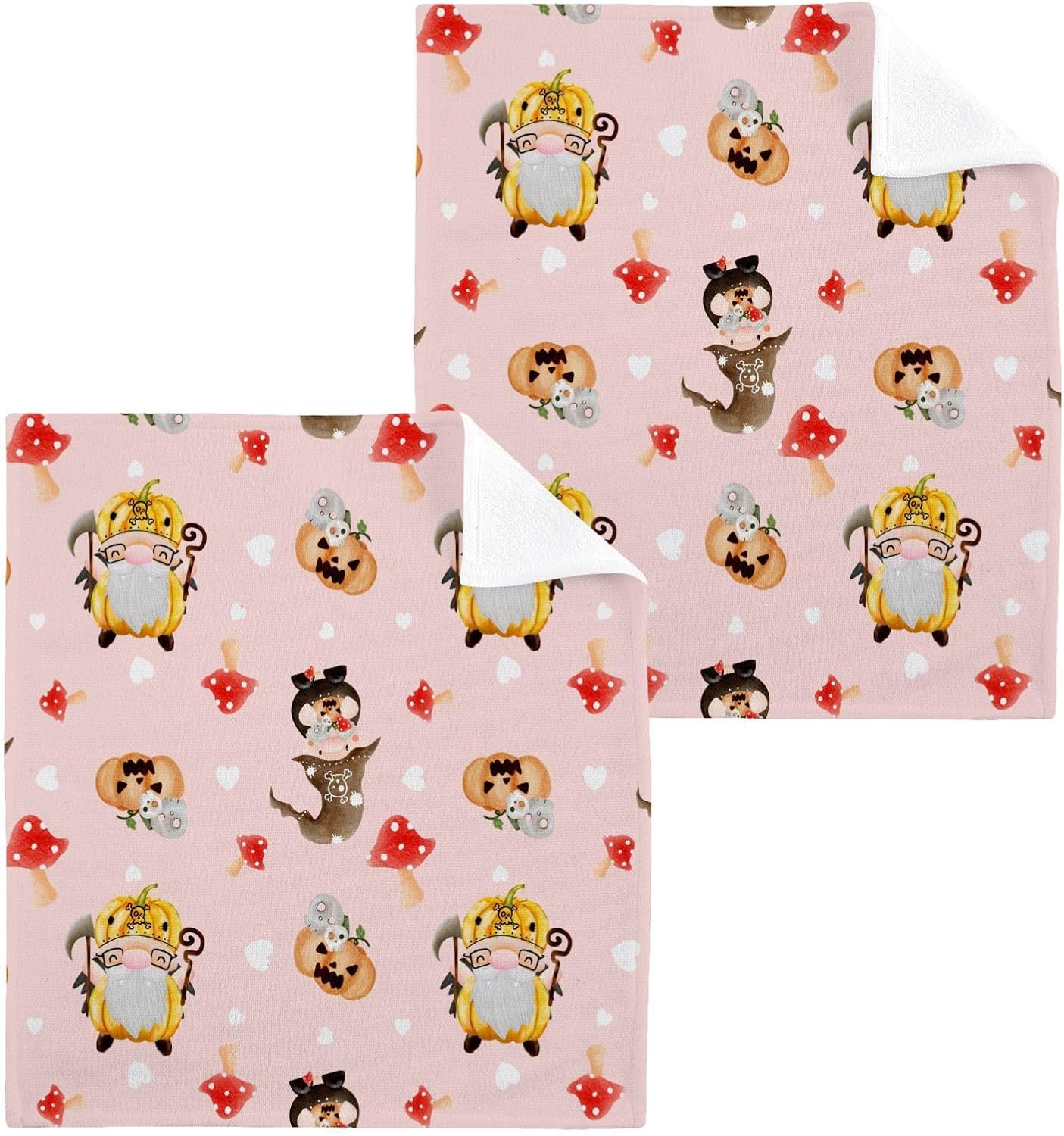 Halloween Gnome Washcloths - Soft Absorbent Reusable Face Towels