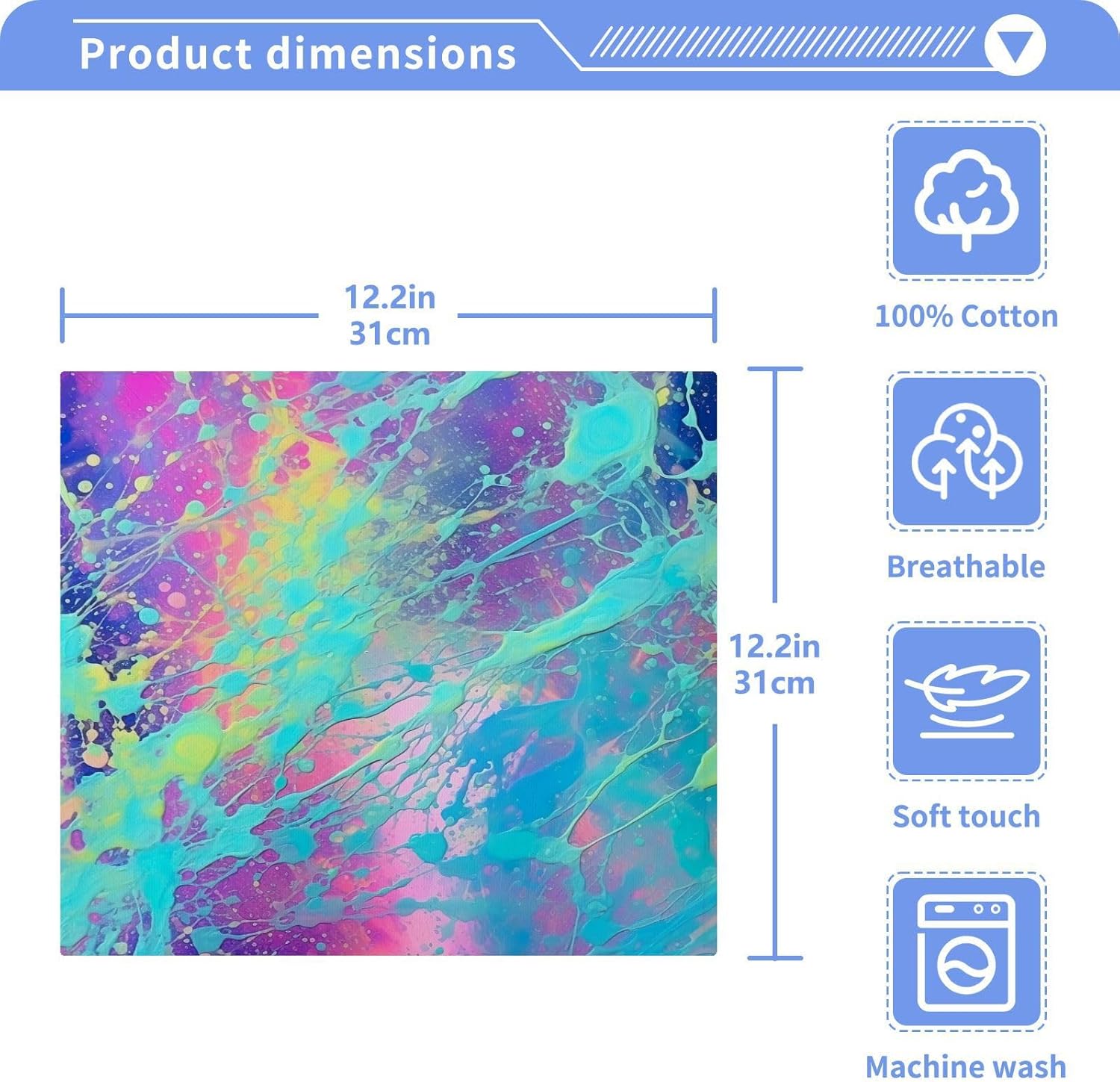 Iridescent Washcloth Set Soft AbsorbentReusable Washcloths for Baby and Fingertip Towels
