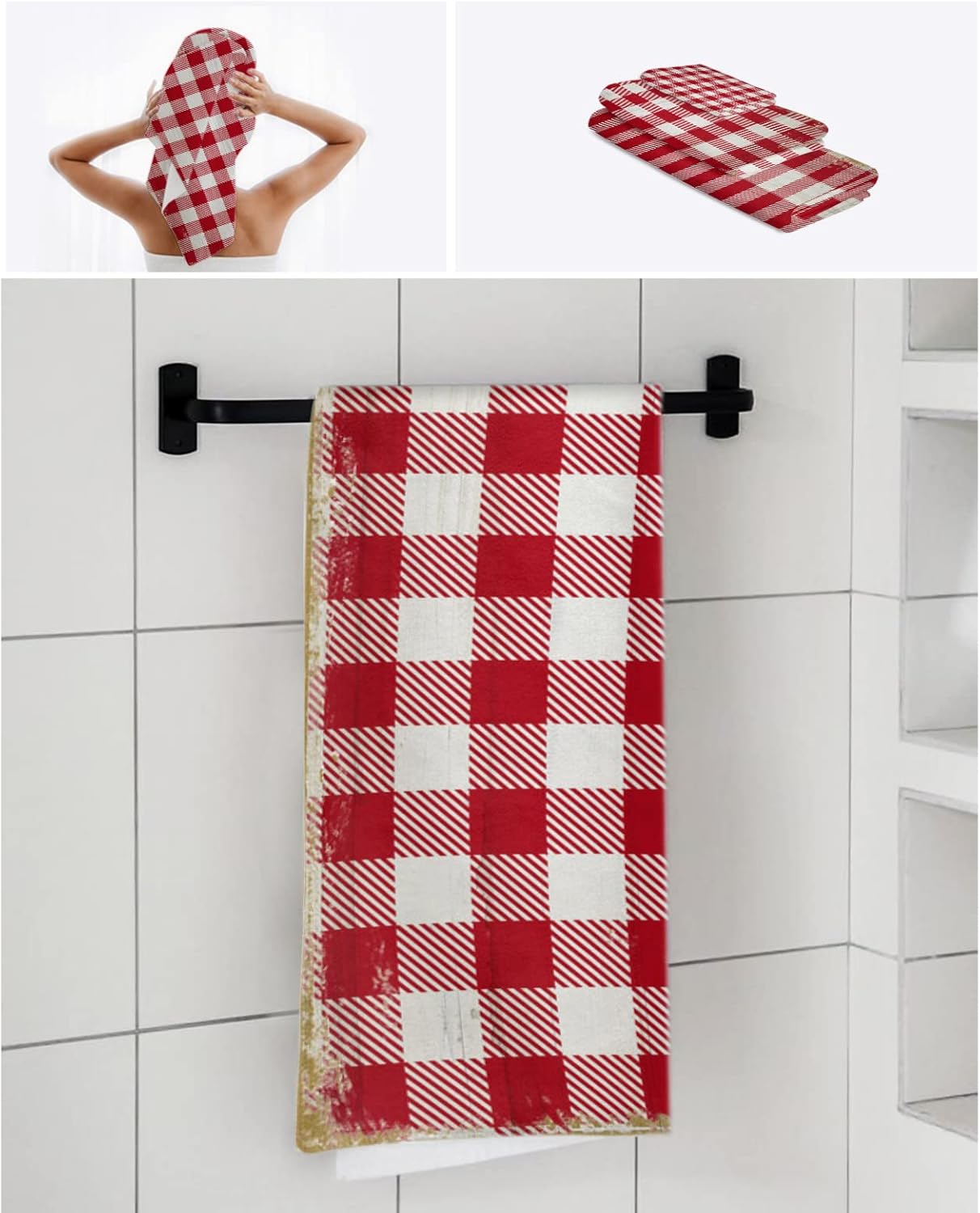 Merry Christmas Microfiber Towels Set for Bathroom