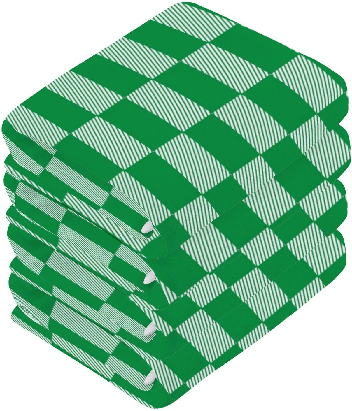 St Patricks Day Plaid 12x12 Washcloth Set - Soft Reusable