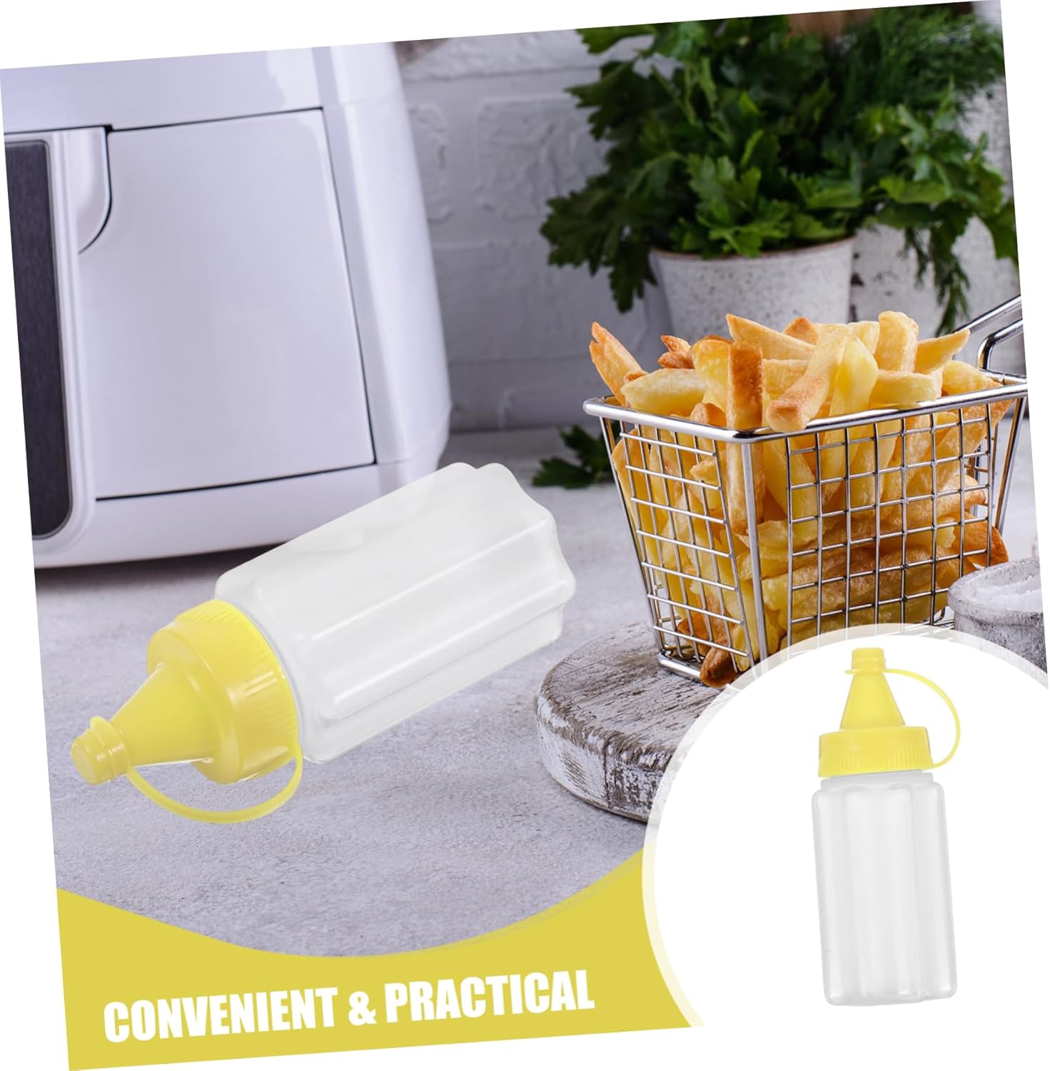 DECHOUS Squeeze Bottles Reusable compact leak-proof condiment bottles