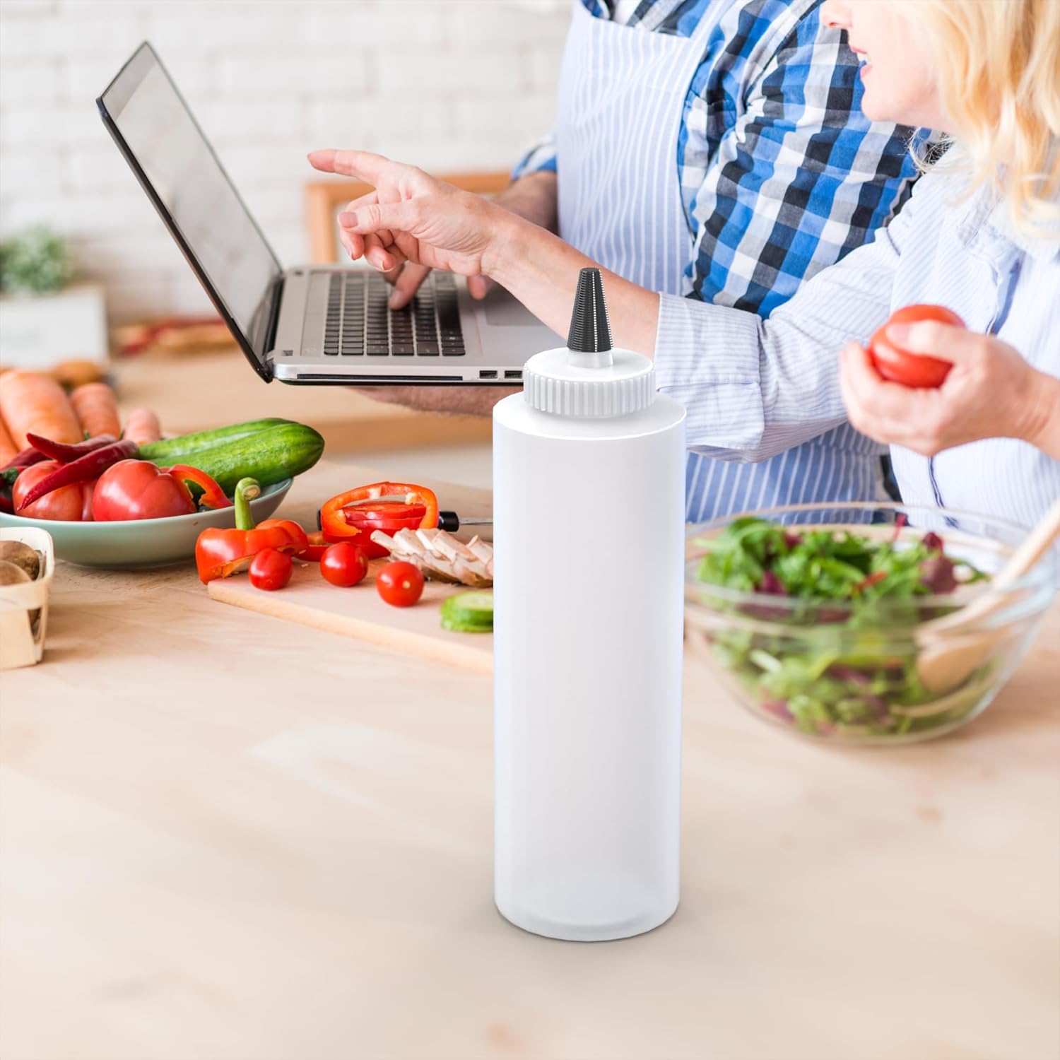 Durable 8-ounce Condiment Squeeze Bottles