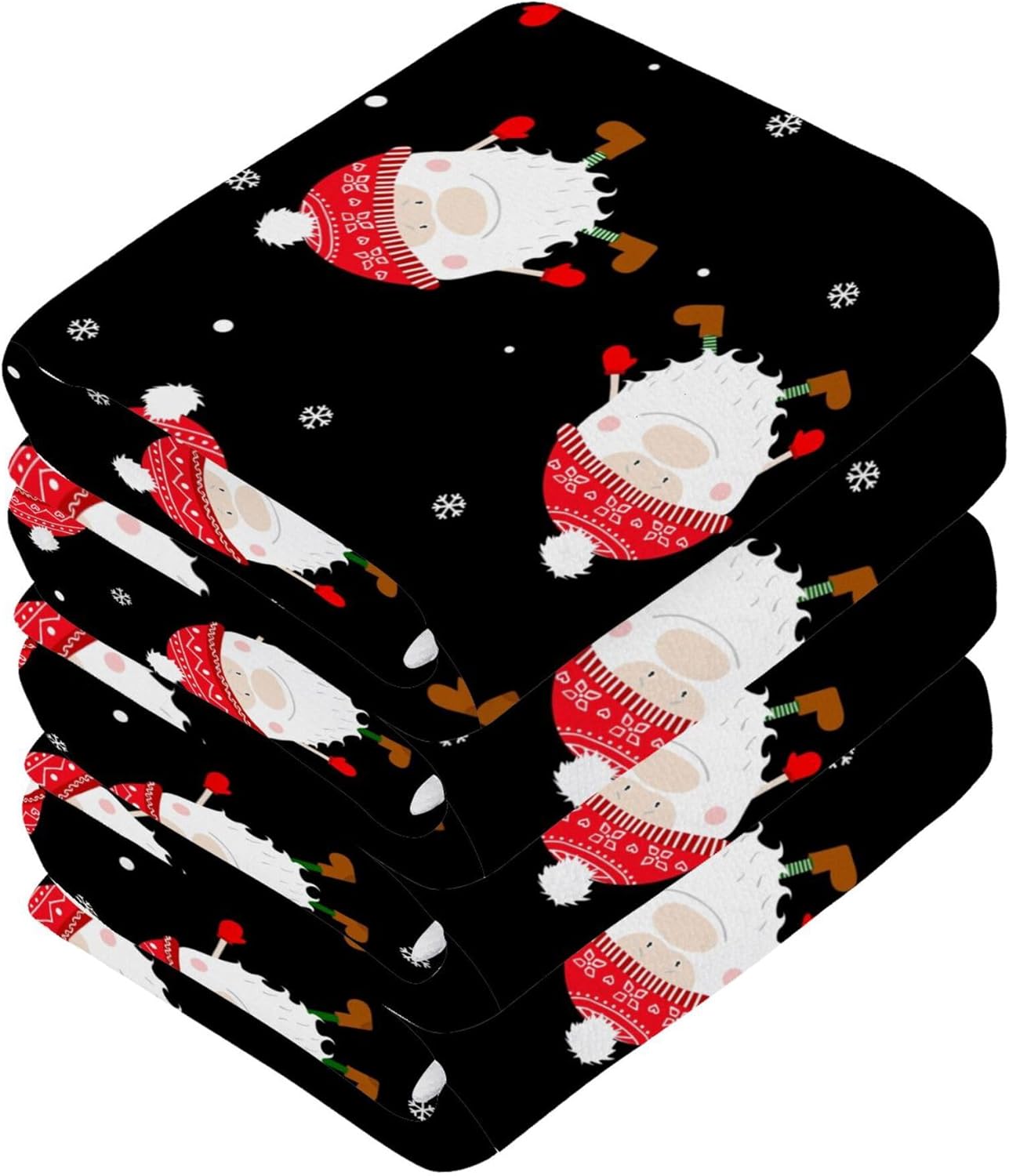 Xigua Christmas Gnomes Washcloths Set of 2 - 12 x 12 Inch 1