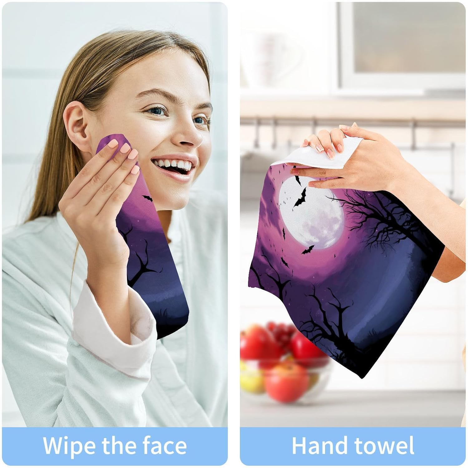 Halloween Bat Washcloth Set