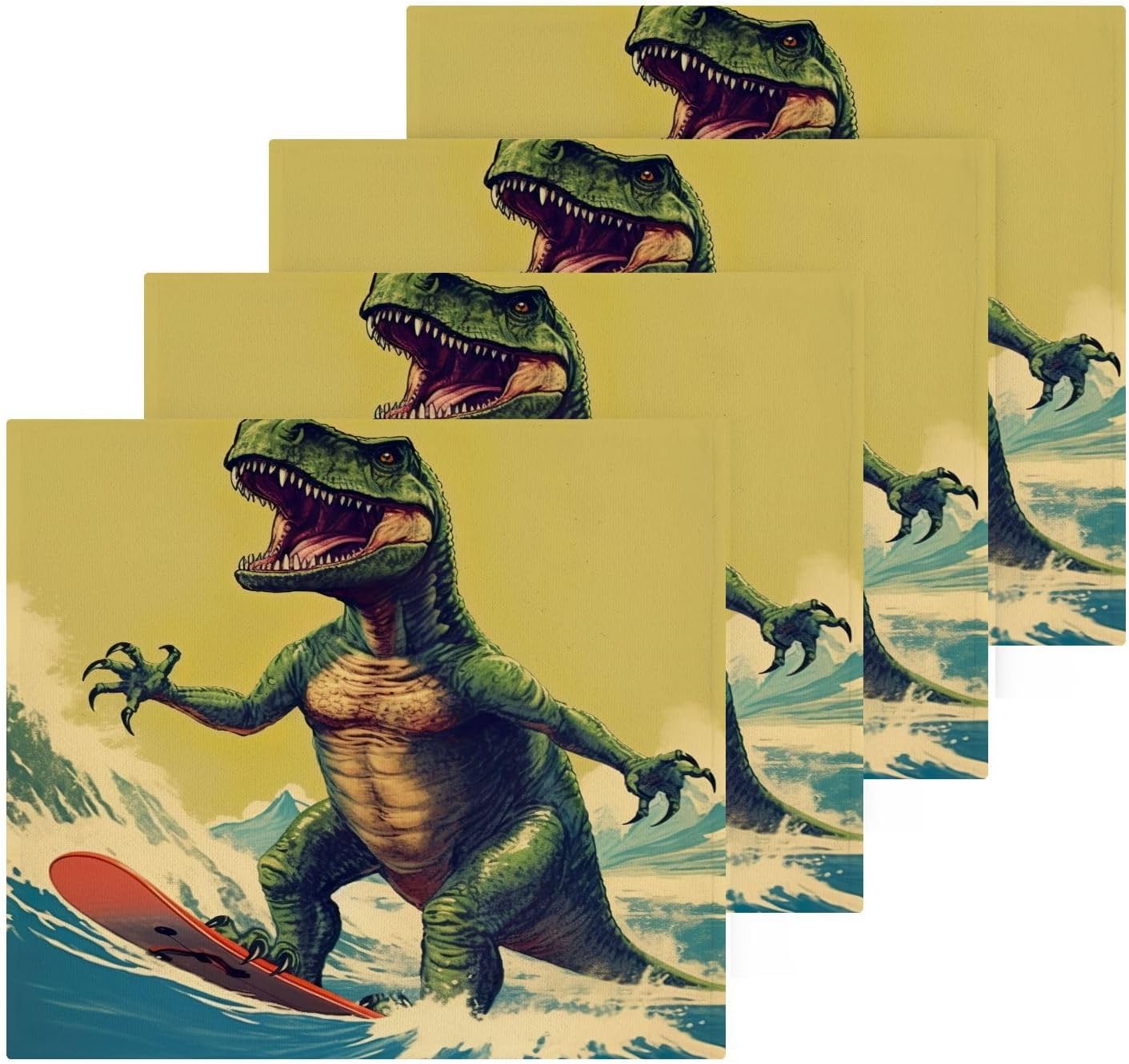 Perfect Size Soft Absorbent Dinosaur Washcloth Set for Babies