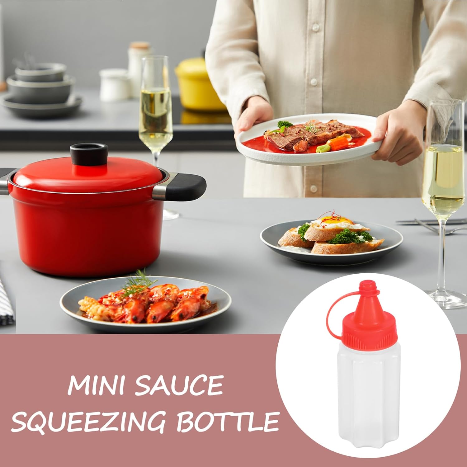 mini condiment squeeze bottles set 4