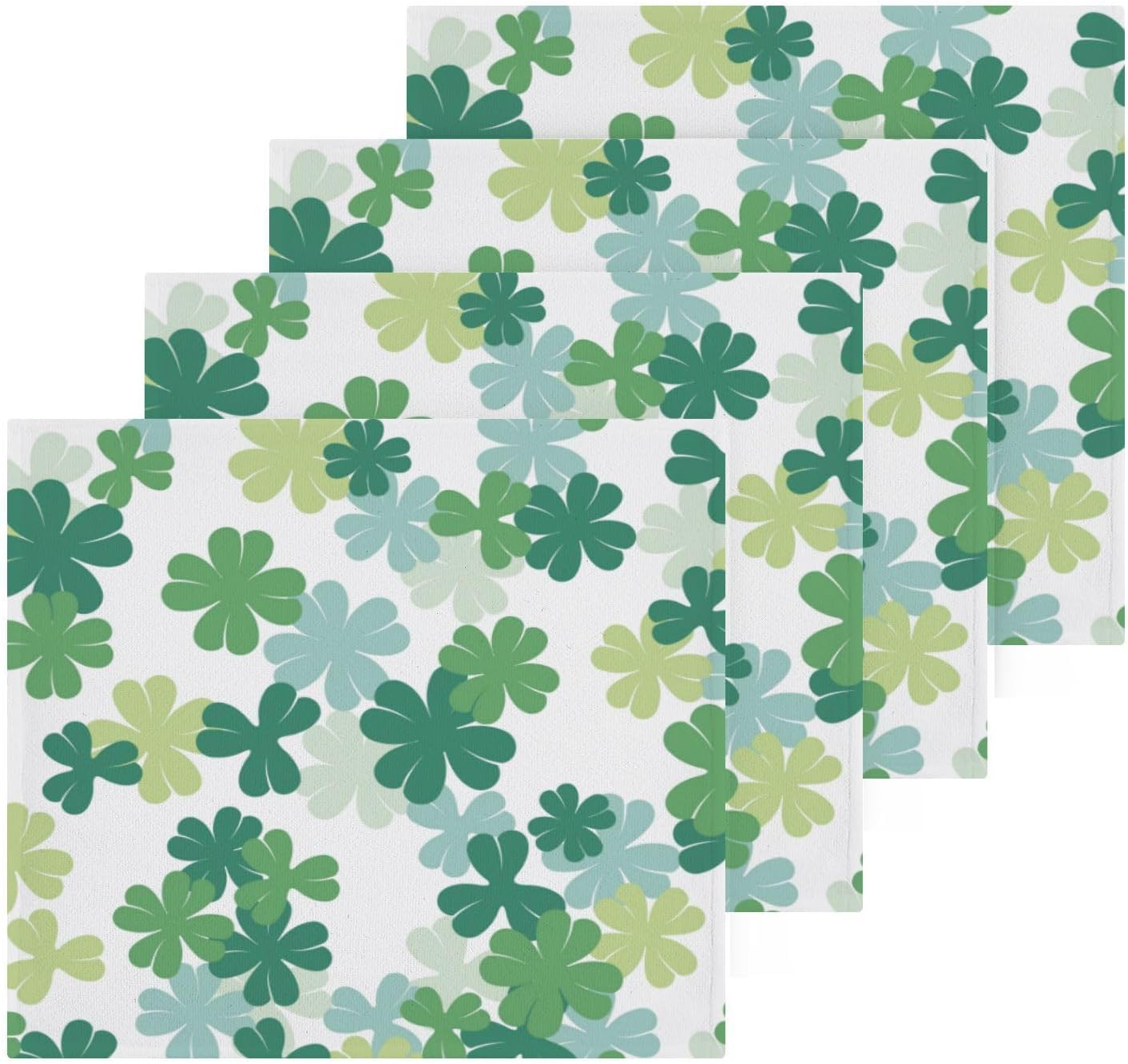 St Patricks Day Shamrock Soft Cotton Washcloths 2-Pack