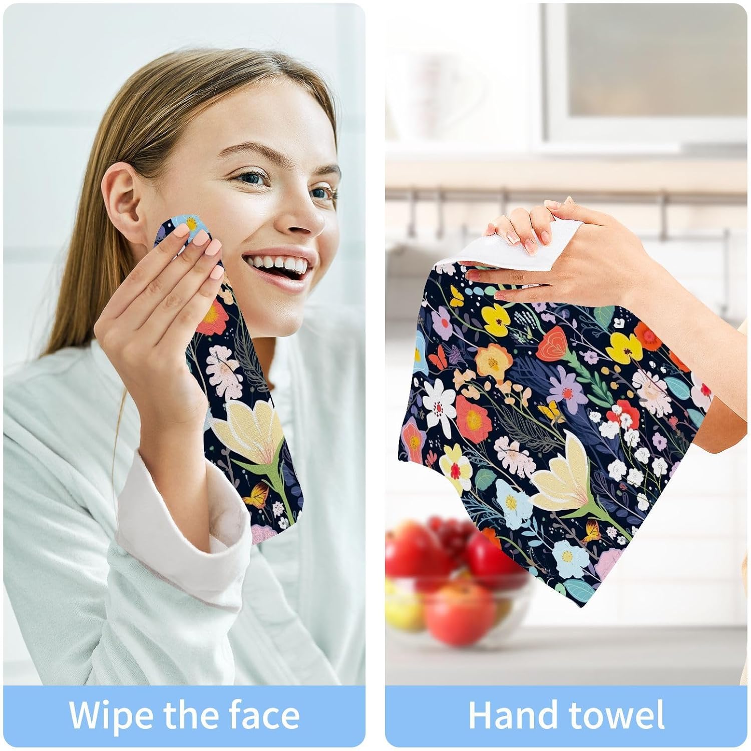 Sturdy Washcloth Set - Soft Absorbent Face Towels for Bath Swim Travel