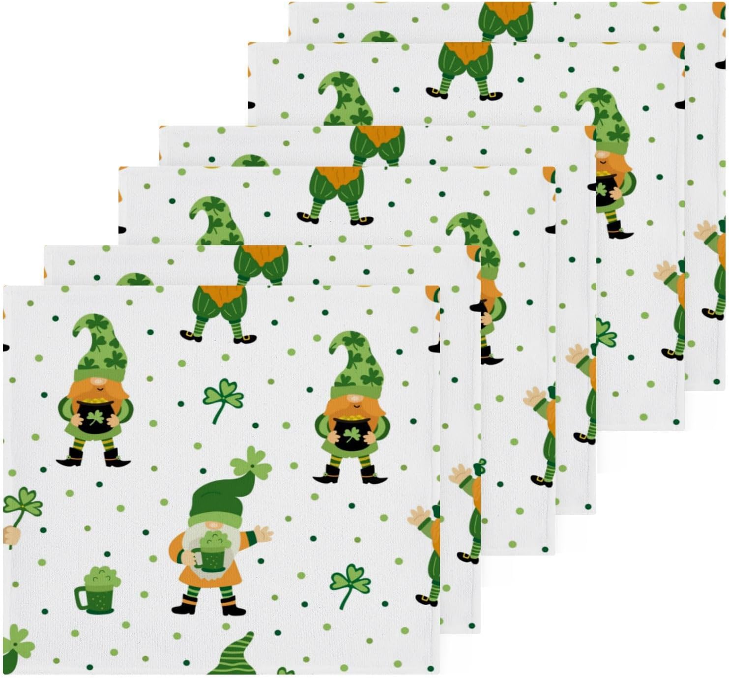 St Patricks Day Gnome Washcloths 2 Pack