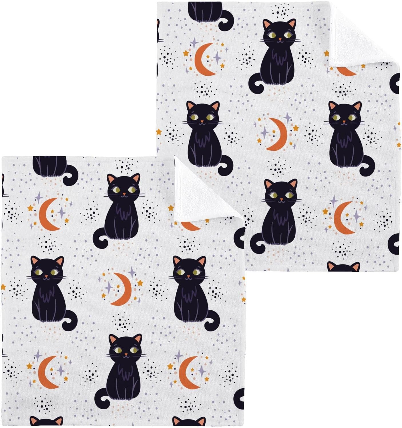 Halloween Cat Washcloths