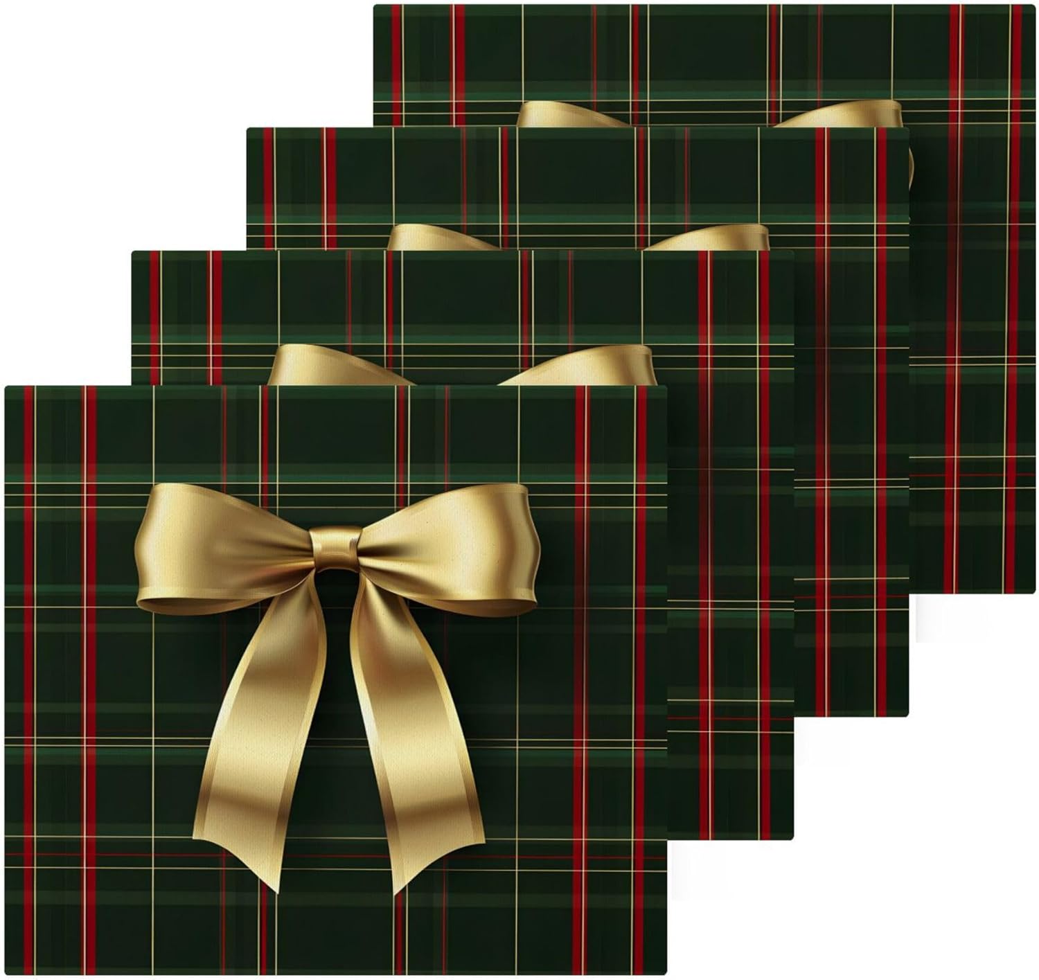 Xigua Golden Ribbon Bow Washcloths Set of 2 1