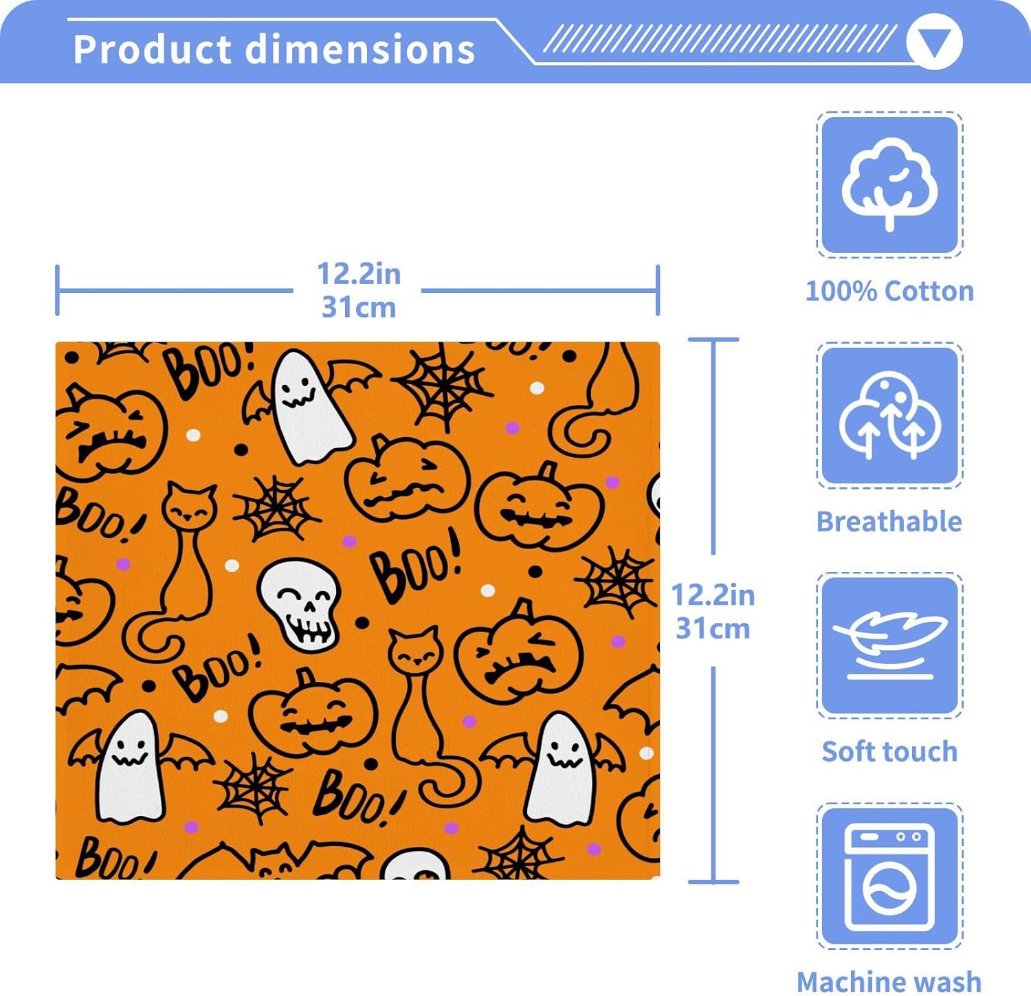 Halloween Cat Towels Soft Fingertip Reusable for Cats
