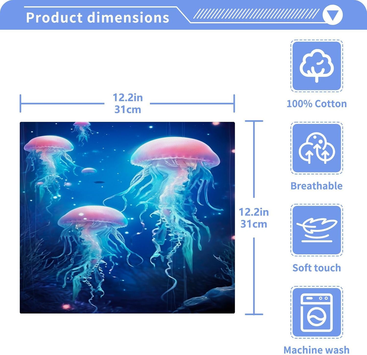 Yettasbin Face Hand Washcloth 2-Pack Soft Reusable 12x12