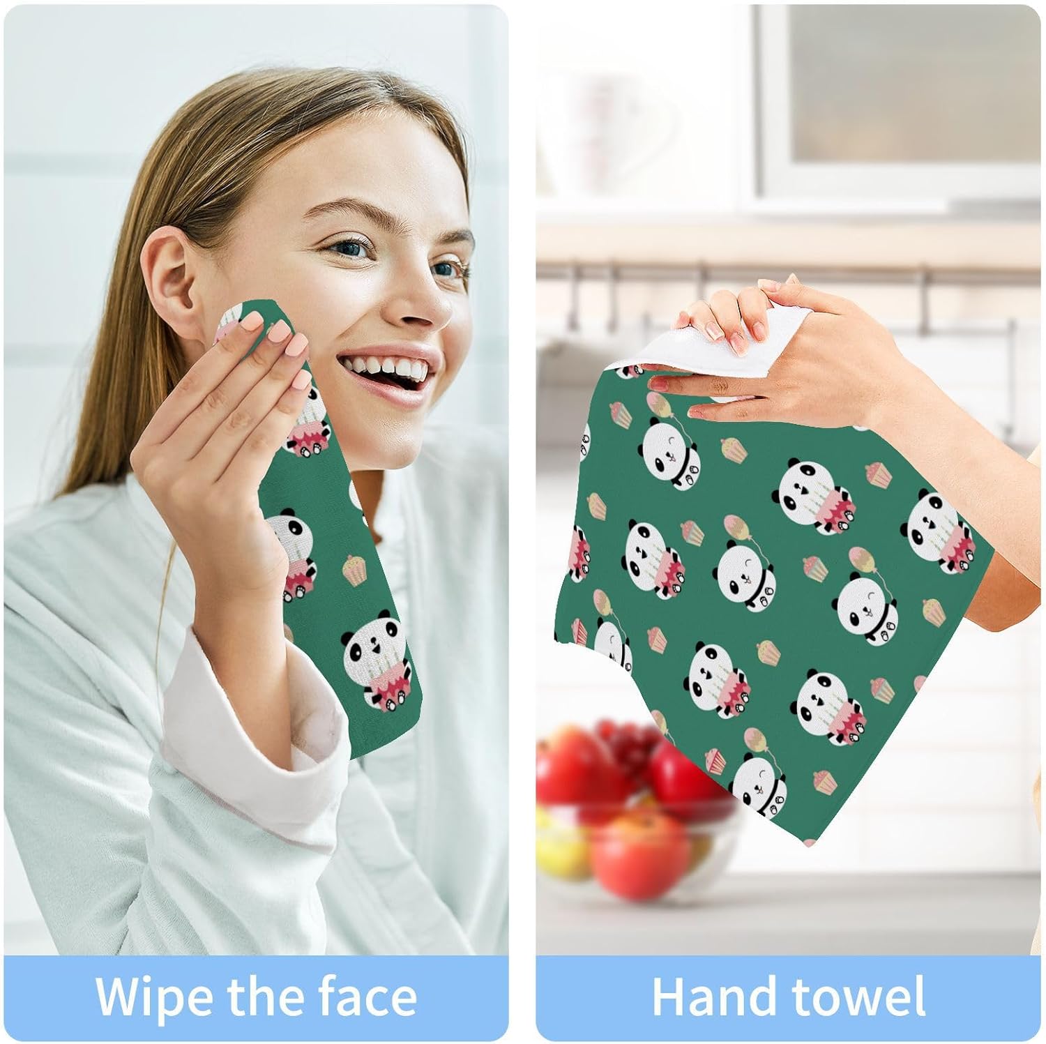 Yetchas Bin Cute Panda Washcloth Set for Baby