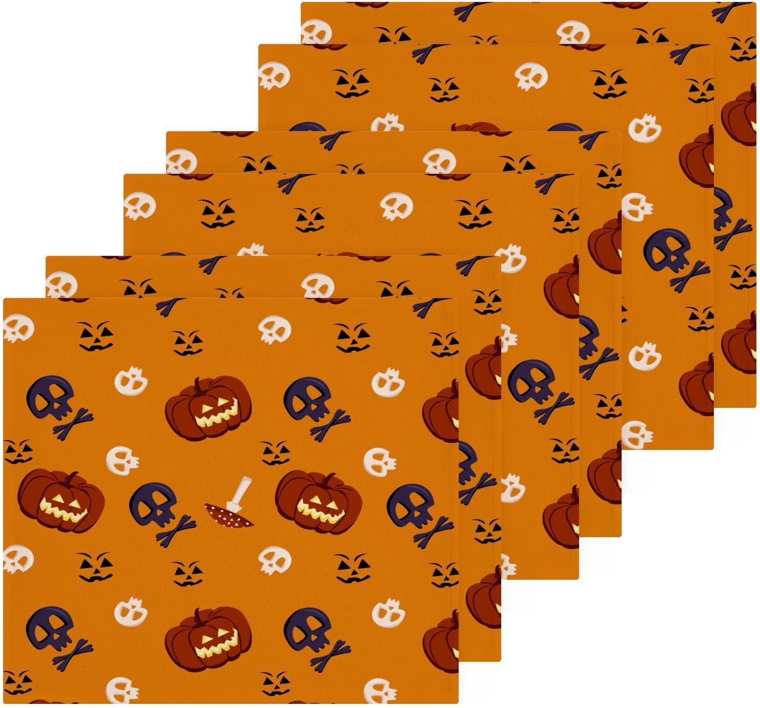 Halloween Pumpkin Skull Washcloths 2 Pack