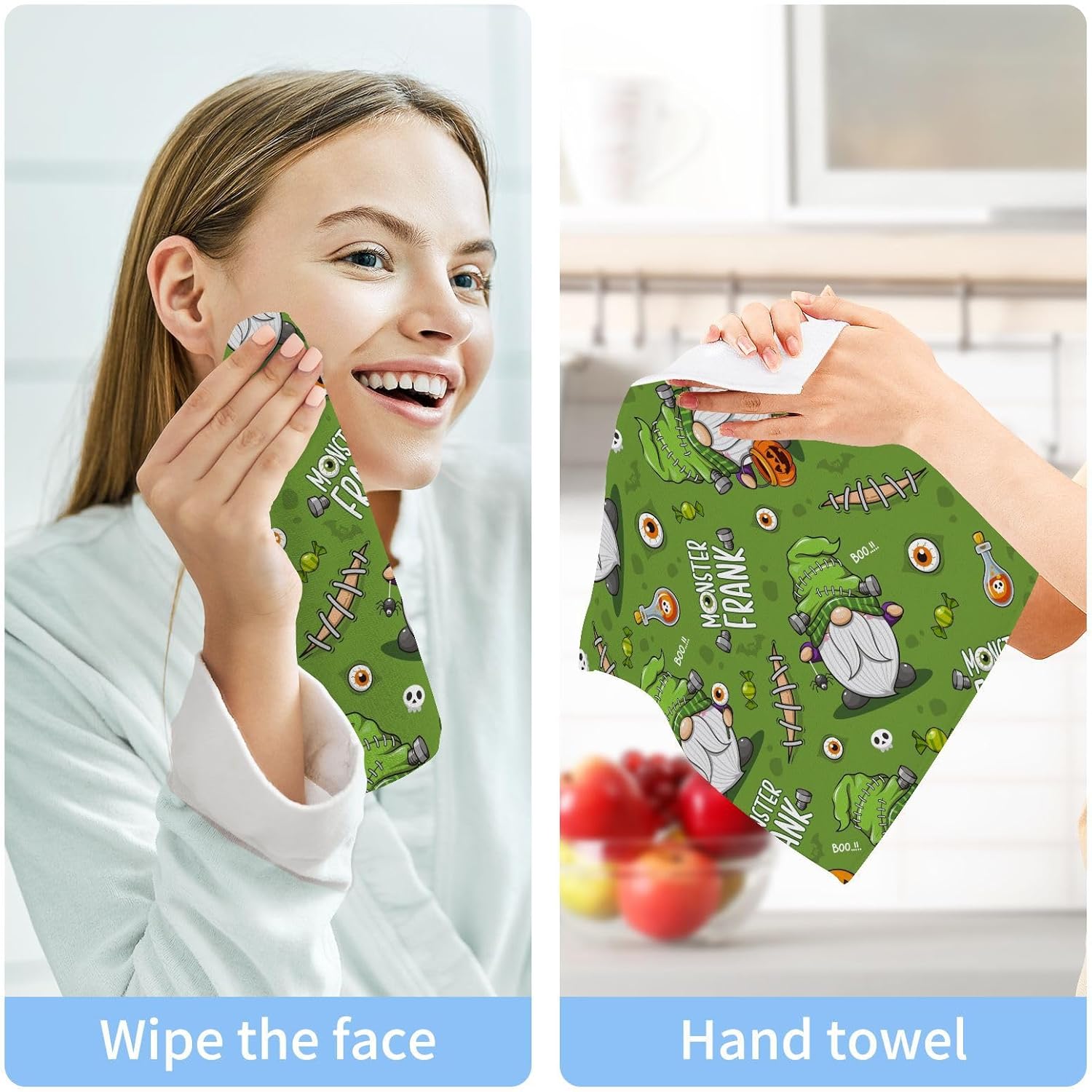 Witchy Halloween Gnome Washcloth Set