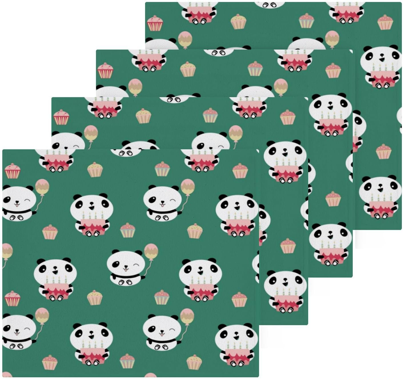Yetchas Bin Cute Panda Washcloth Set for Baby