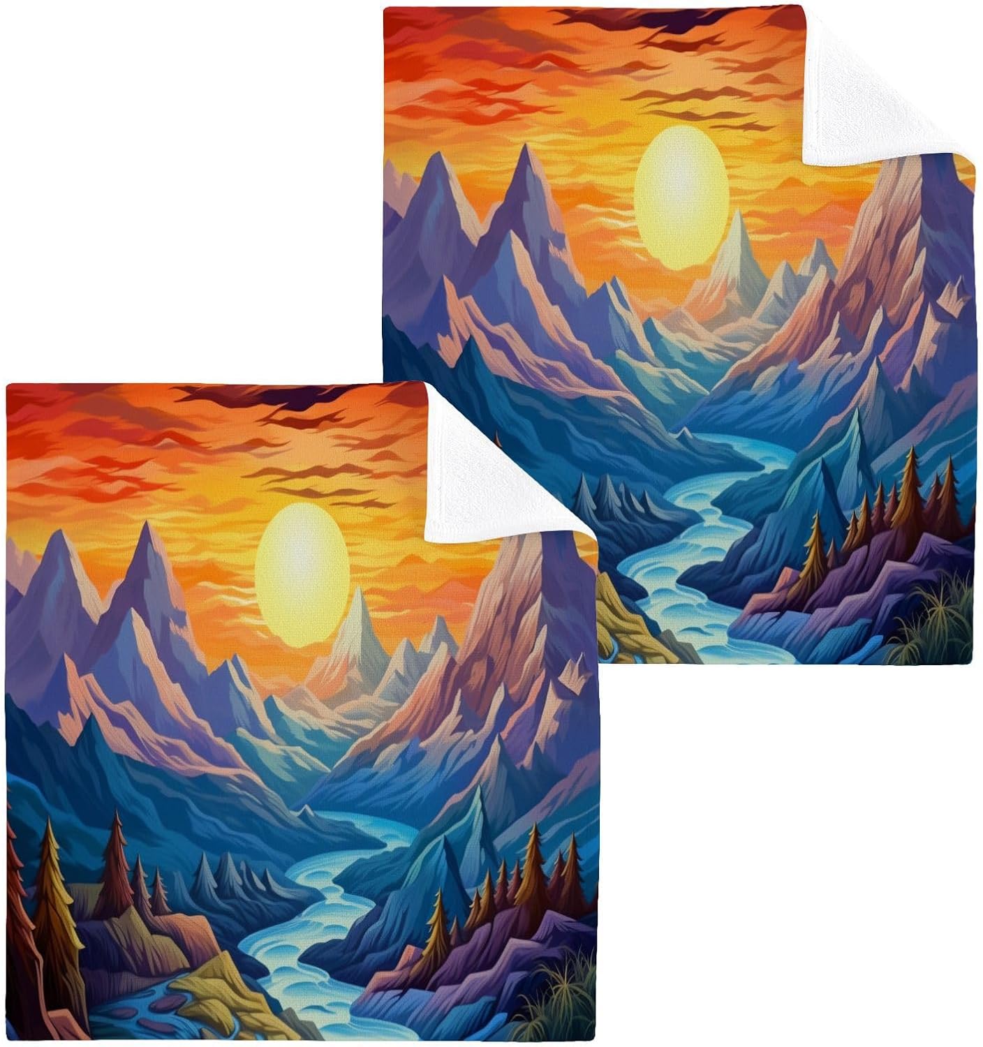 Nature Mountain Washcloth Set