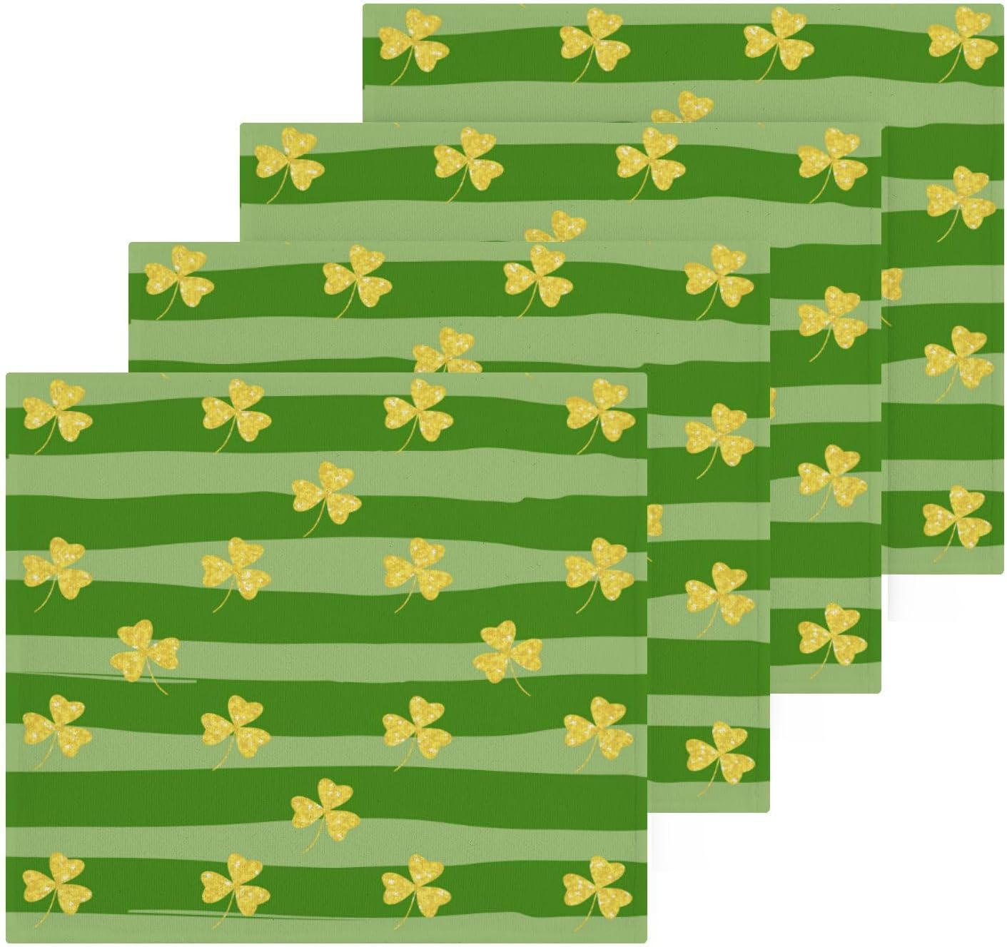 St Patricks Day shamrock washcloths 12x12 inch soft absorbent reusable face towels