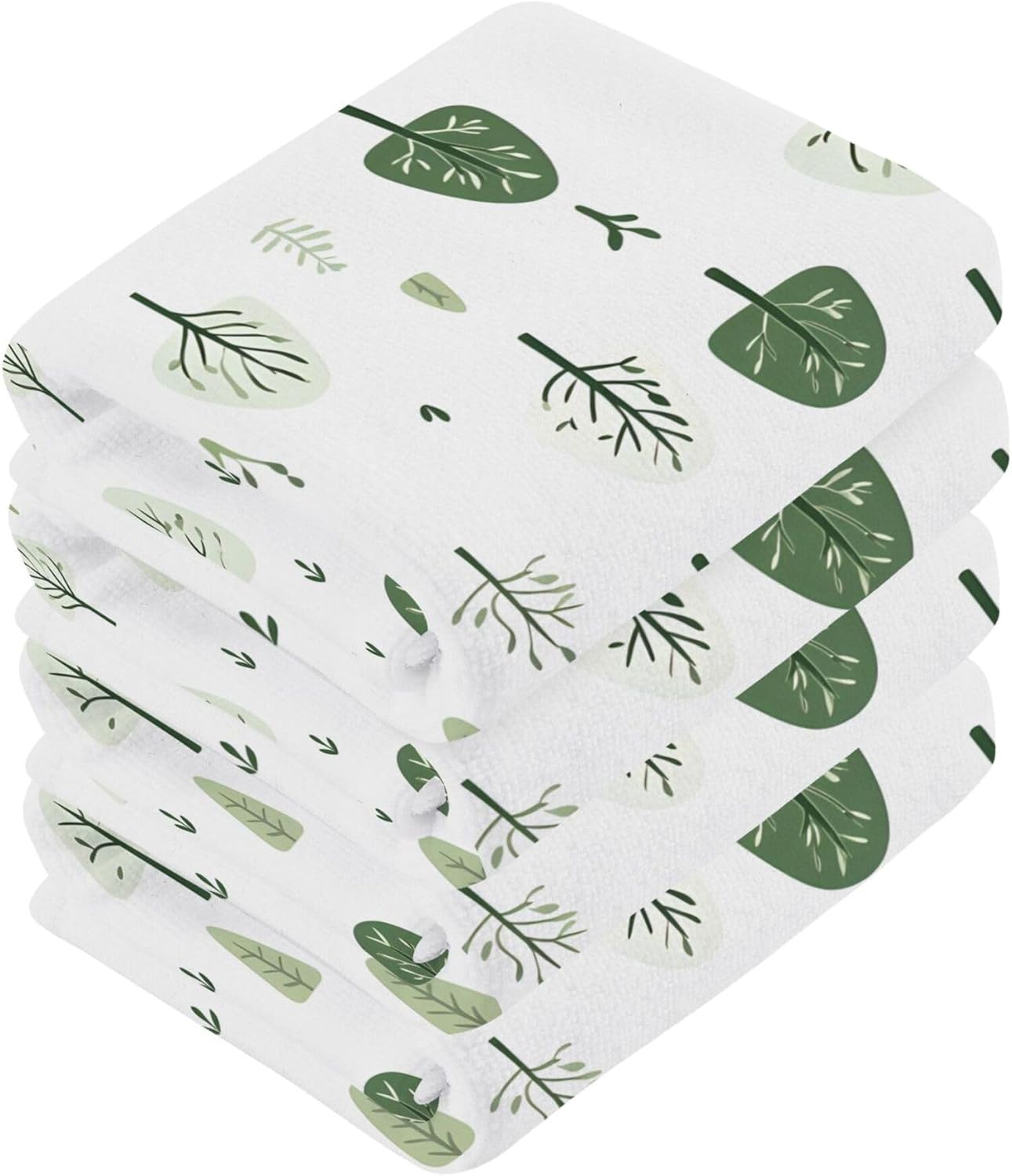 Experience Ultimate Convenience With Xigua Green Trees Cotton Washcloth Set