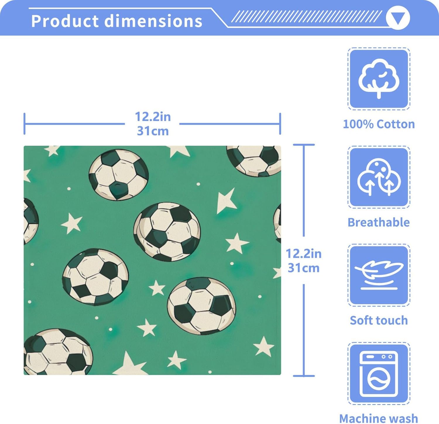 Soccer Stars Xigua Washcloths Set