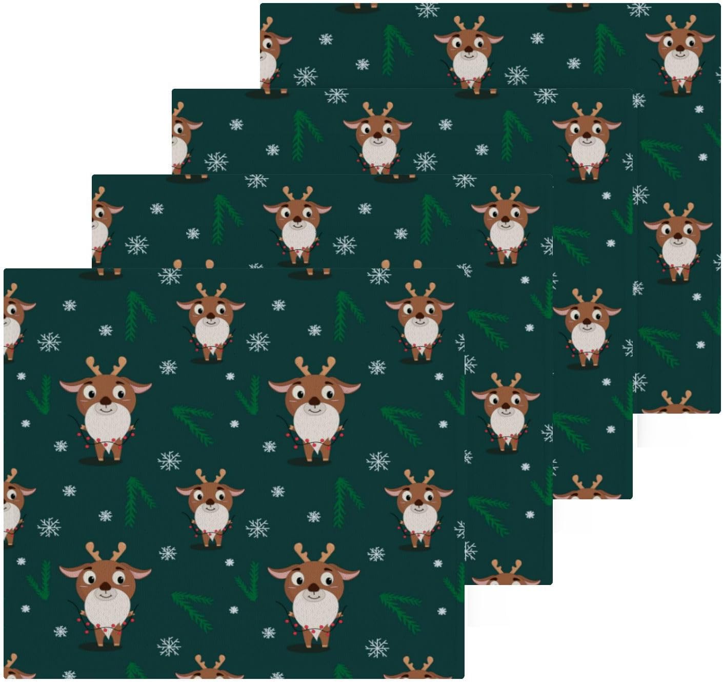 HOLIDAY REINDEER WAVY Washcloths