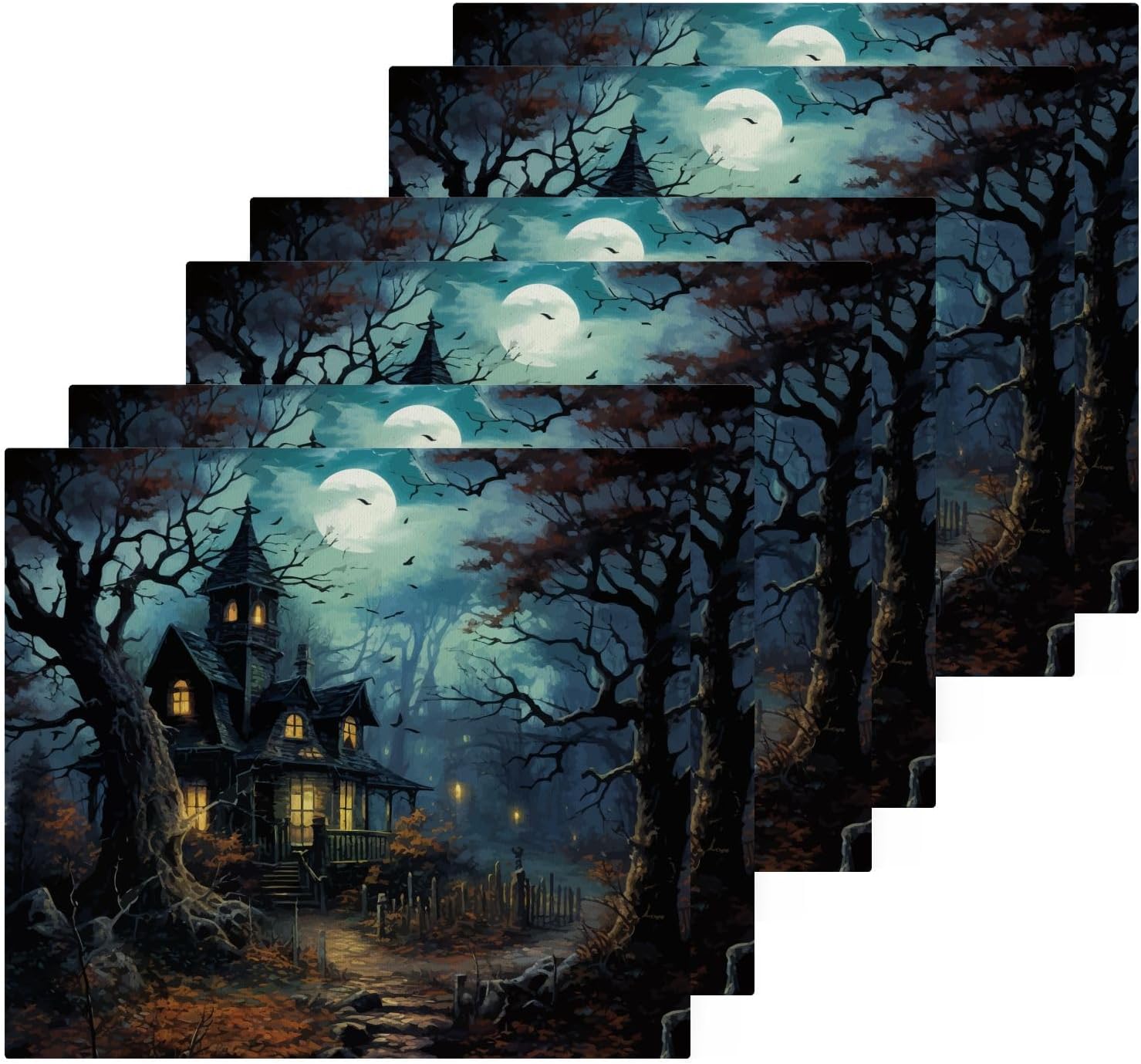 YETTASBIN Halloween Castle Washcloths 2 Pack
