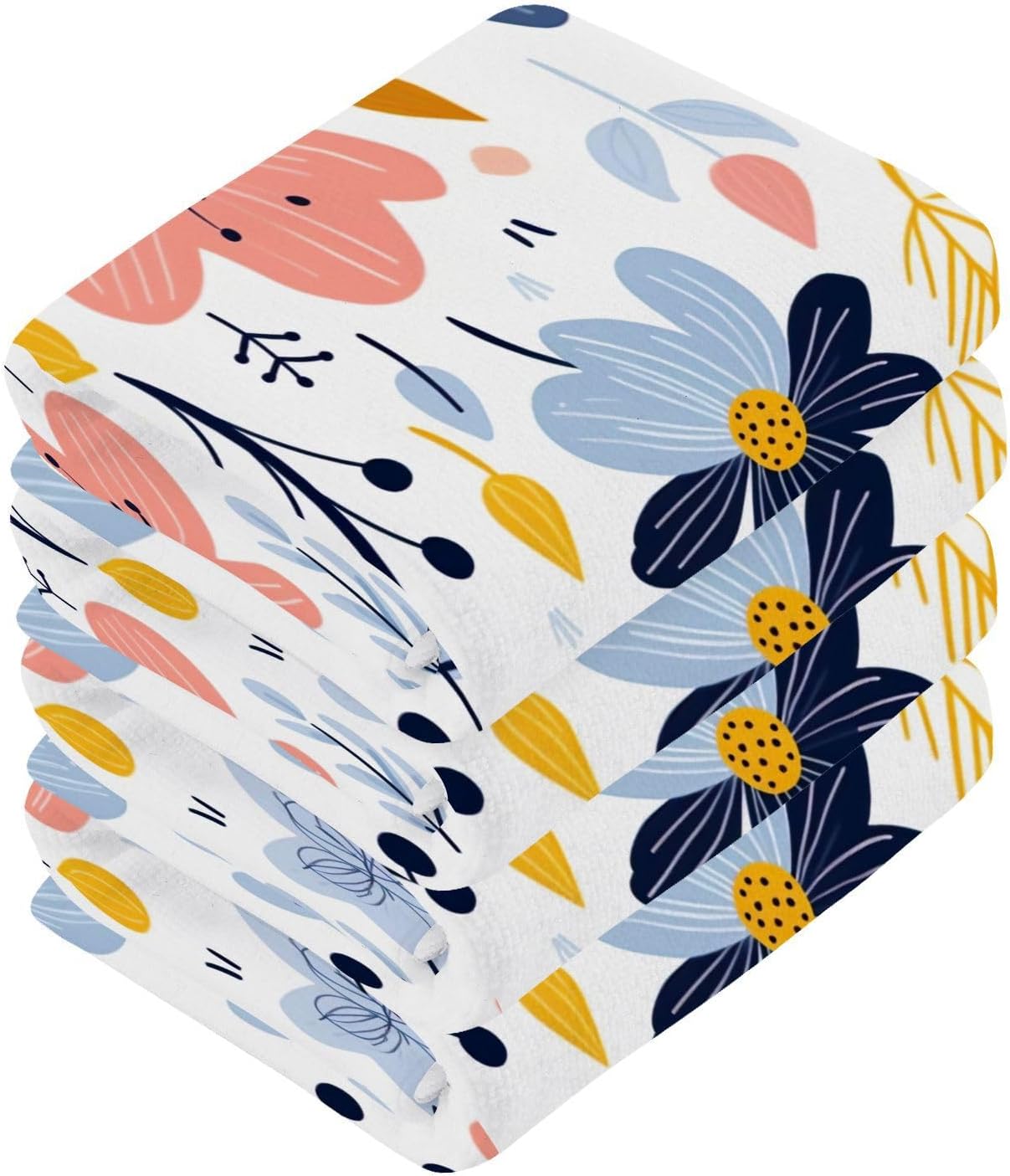 Cartoon Flower Washcloth Set x2 Perfect for Home Travel