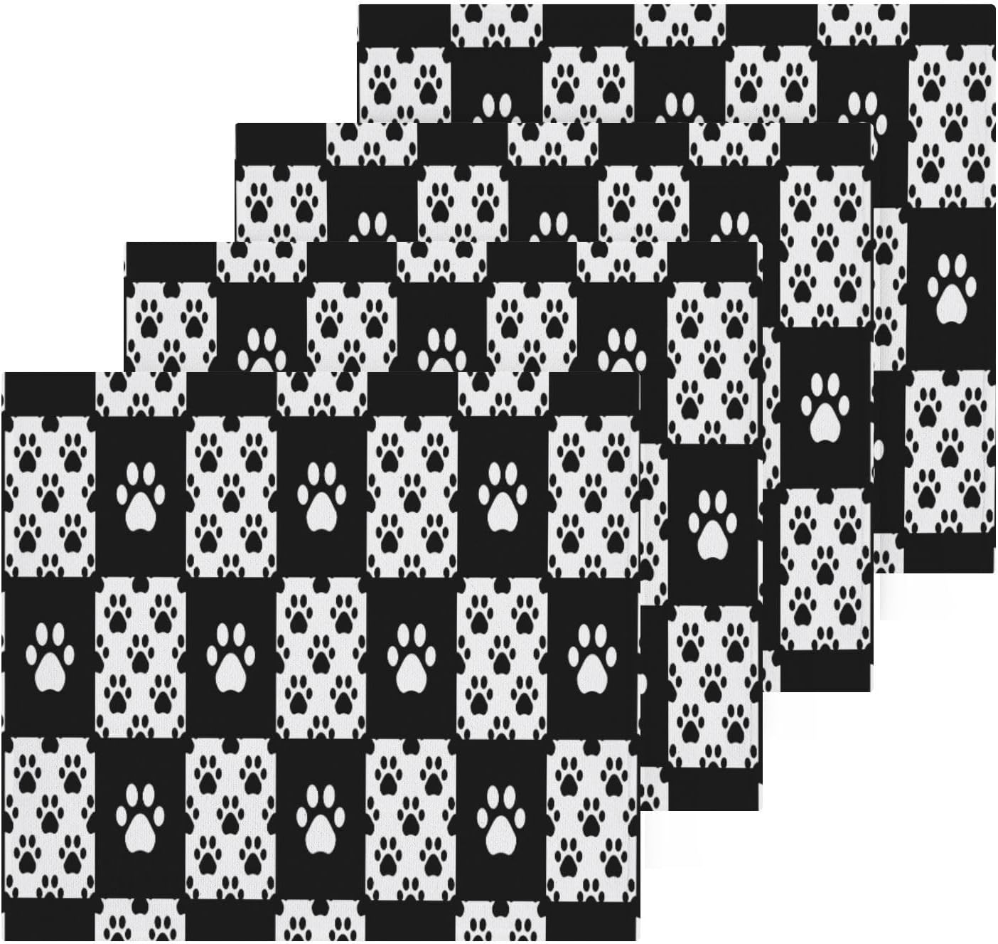 YETTASBIN Puppy Paw Prints Washcloths 2 Pack 1