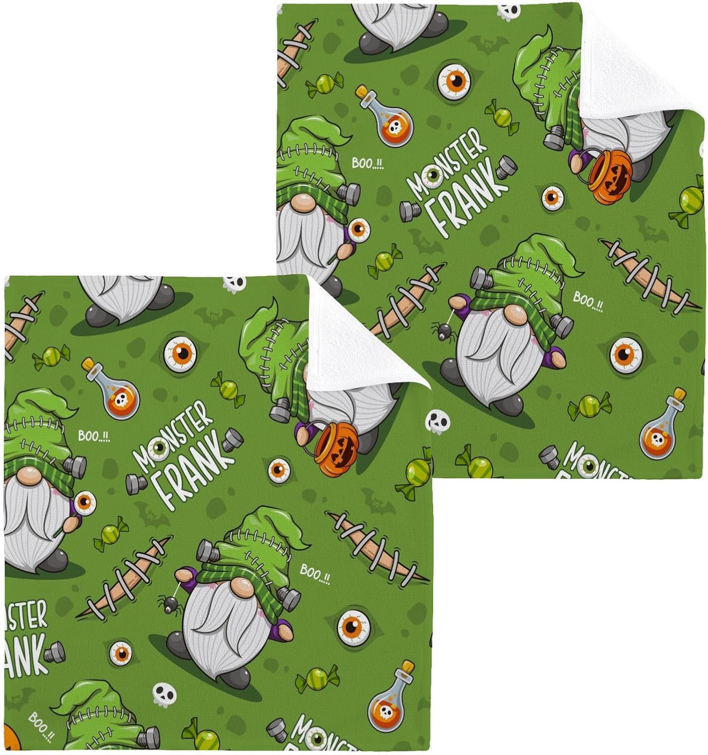 Witchy Halloween Gnome Washcloth Set