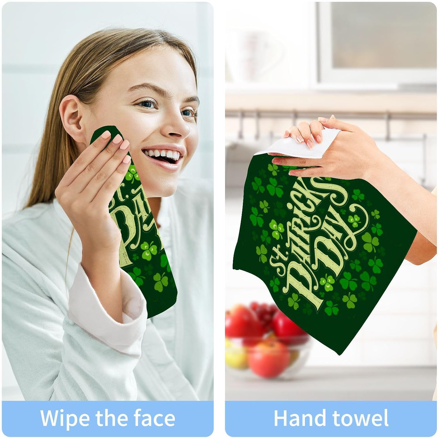 St Patricks Day Reusable Washcloths 2 Pack