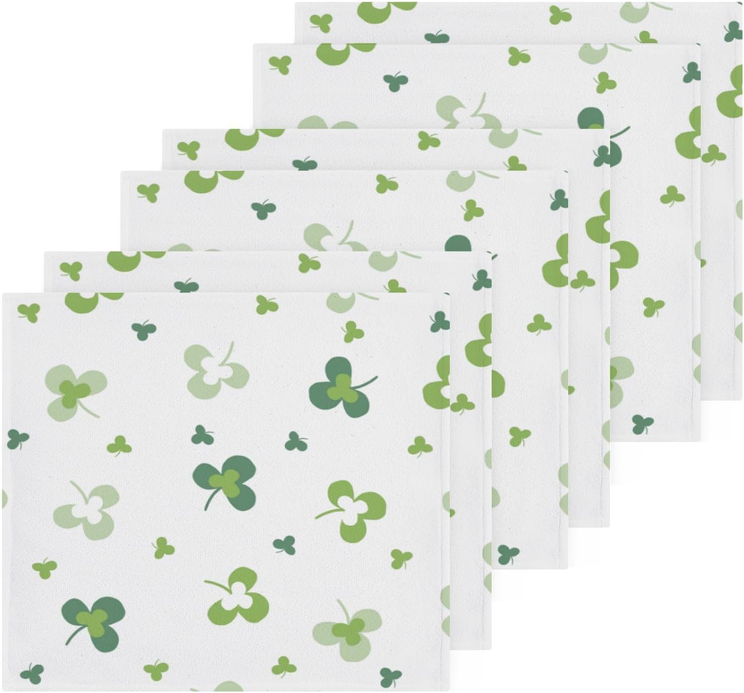St Patricks Day Clover Washcloth Set Perfect for Daily Use