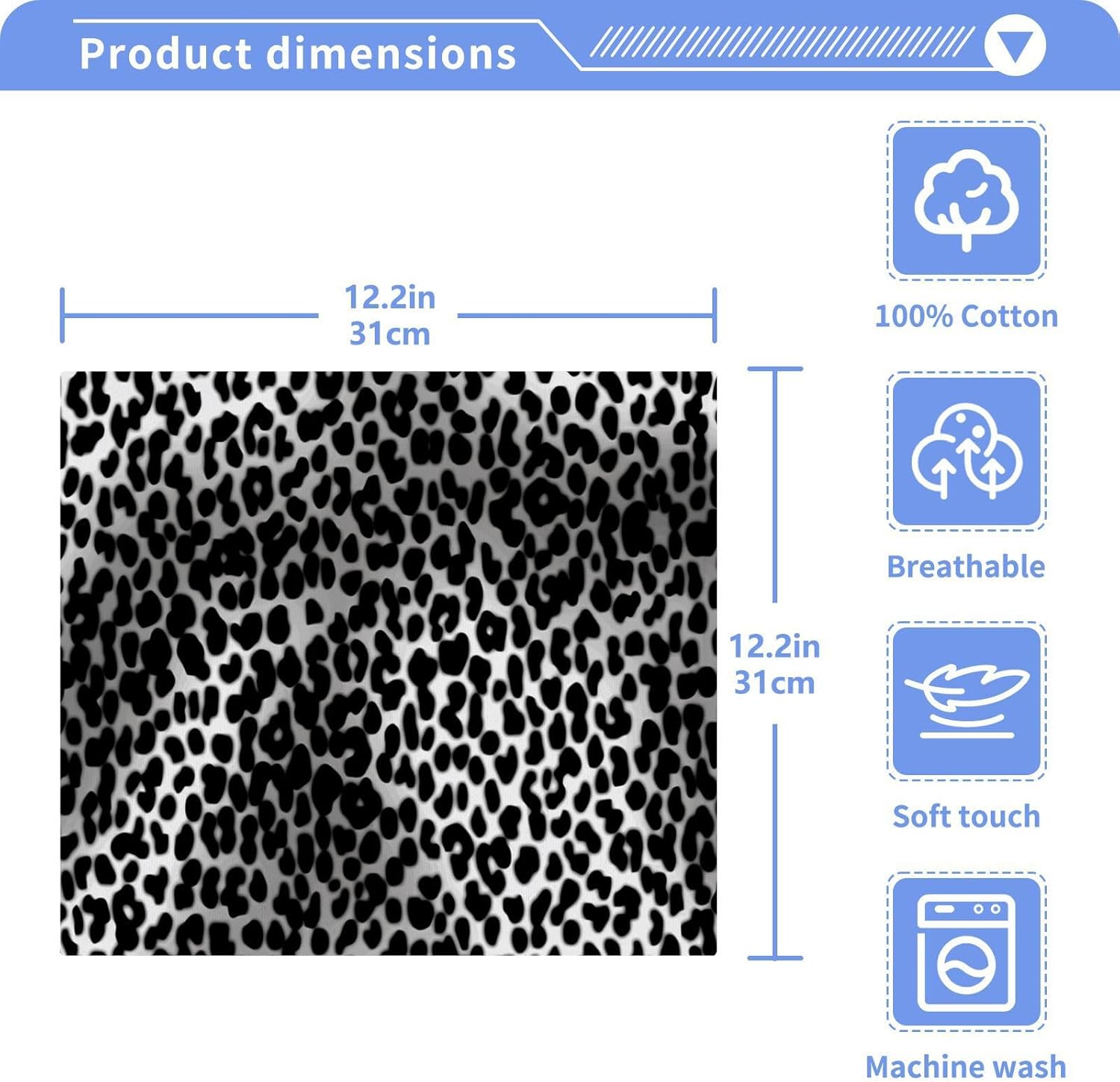 Leopard Print Soft Washcloth Set for Babies Adults Reusable Face Towels