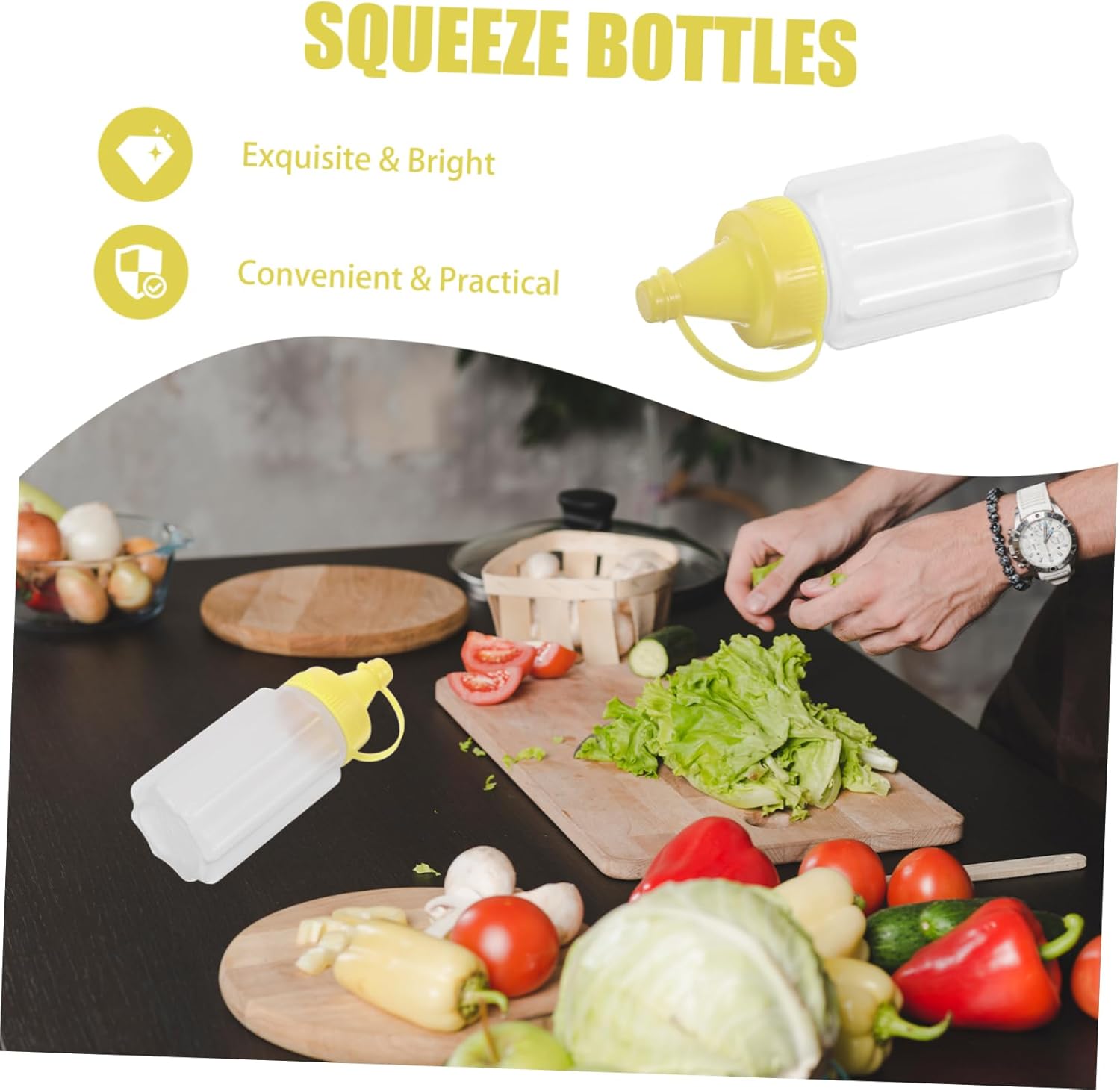 4 Pcs Reusable Squeeze Bottles for Kitchen Needs