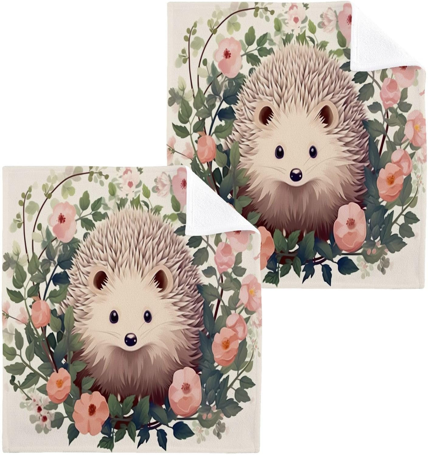 Hedgehog Washcloth for Babies Soft Absorbent Reusable Fingertip Towels