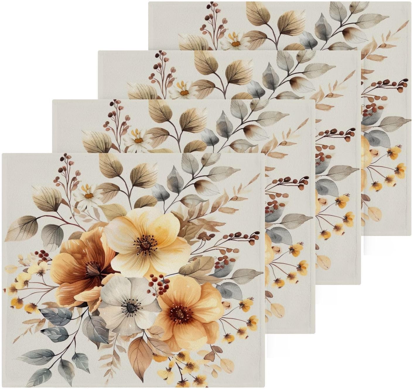 YETTASBIN Beautiful Flower Washcloths 2 Pack 1