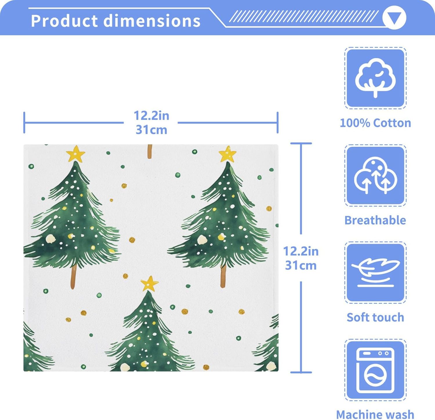 Stunning Christmas Tree Washcloth Set for Your Home and Travel