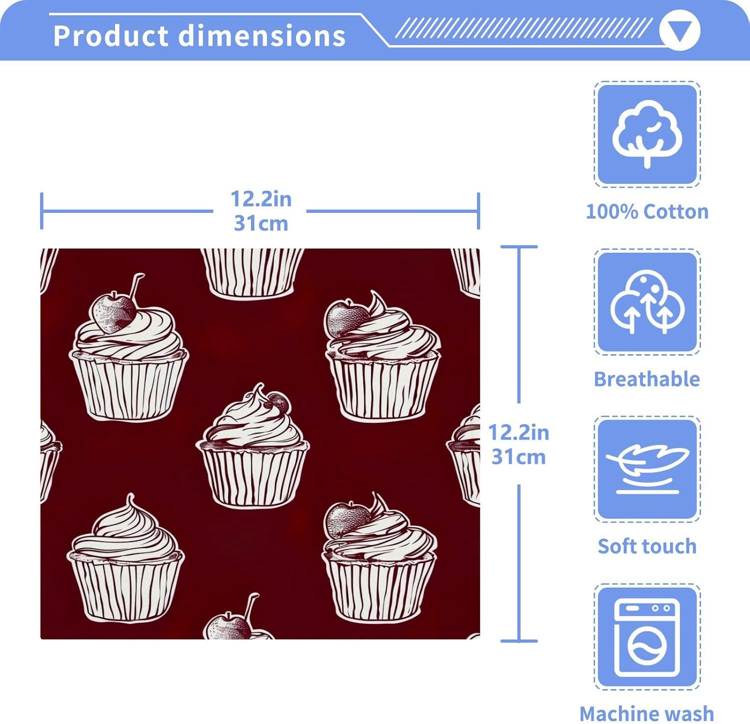 Soft Absorbent Cupcake Washcloths