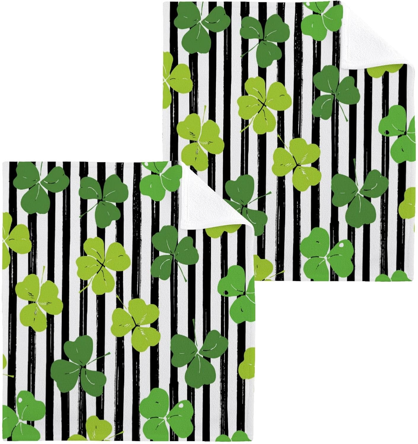 YETTASBIN St Patricks Day Shamrock Washcloths 2 Pack