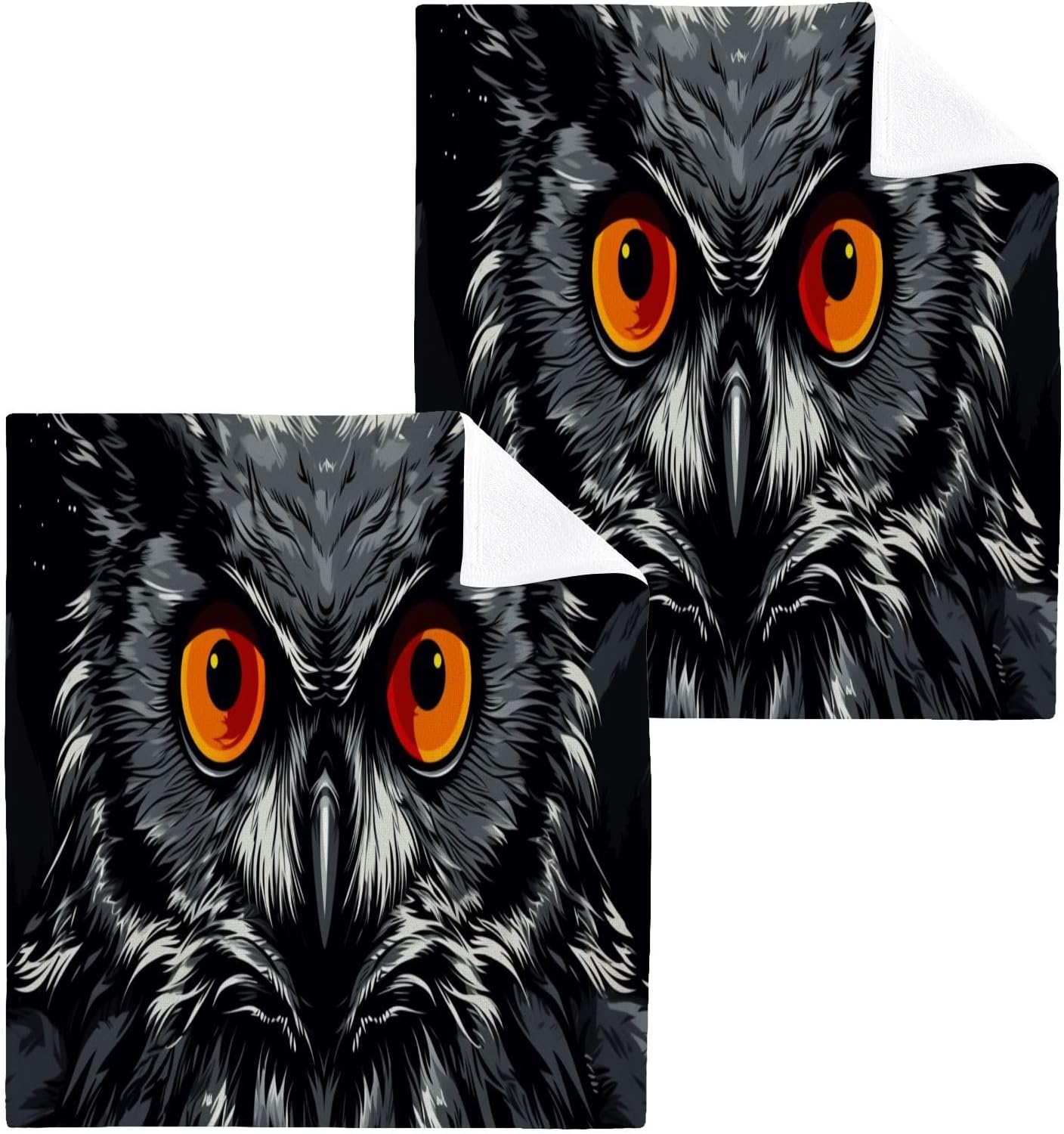 Owl Washcloth 2-Pack Soft Absorbent Reusable Washable