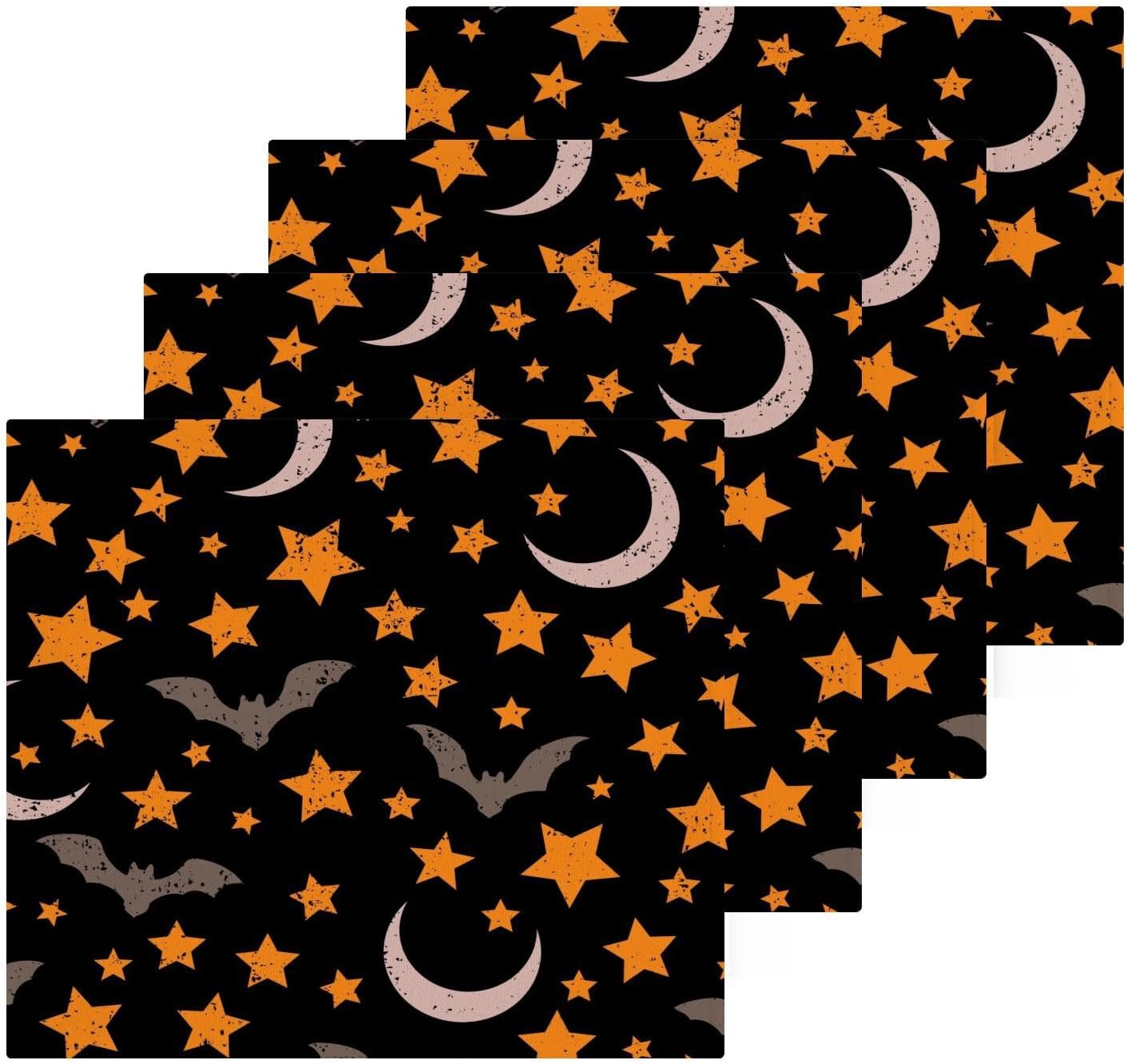 Halloween Bat Star Washcloth Set Soft Reusable 12x12 inch